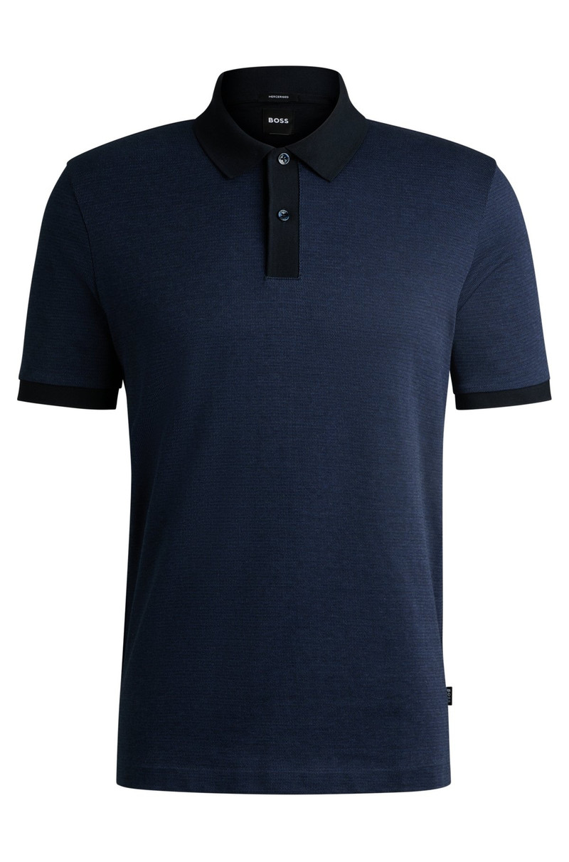 MERCERIZED-COTTON POLO SHIRT WITH MICRO PATTERN 1