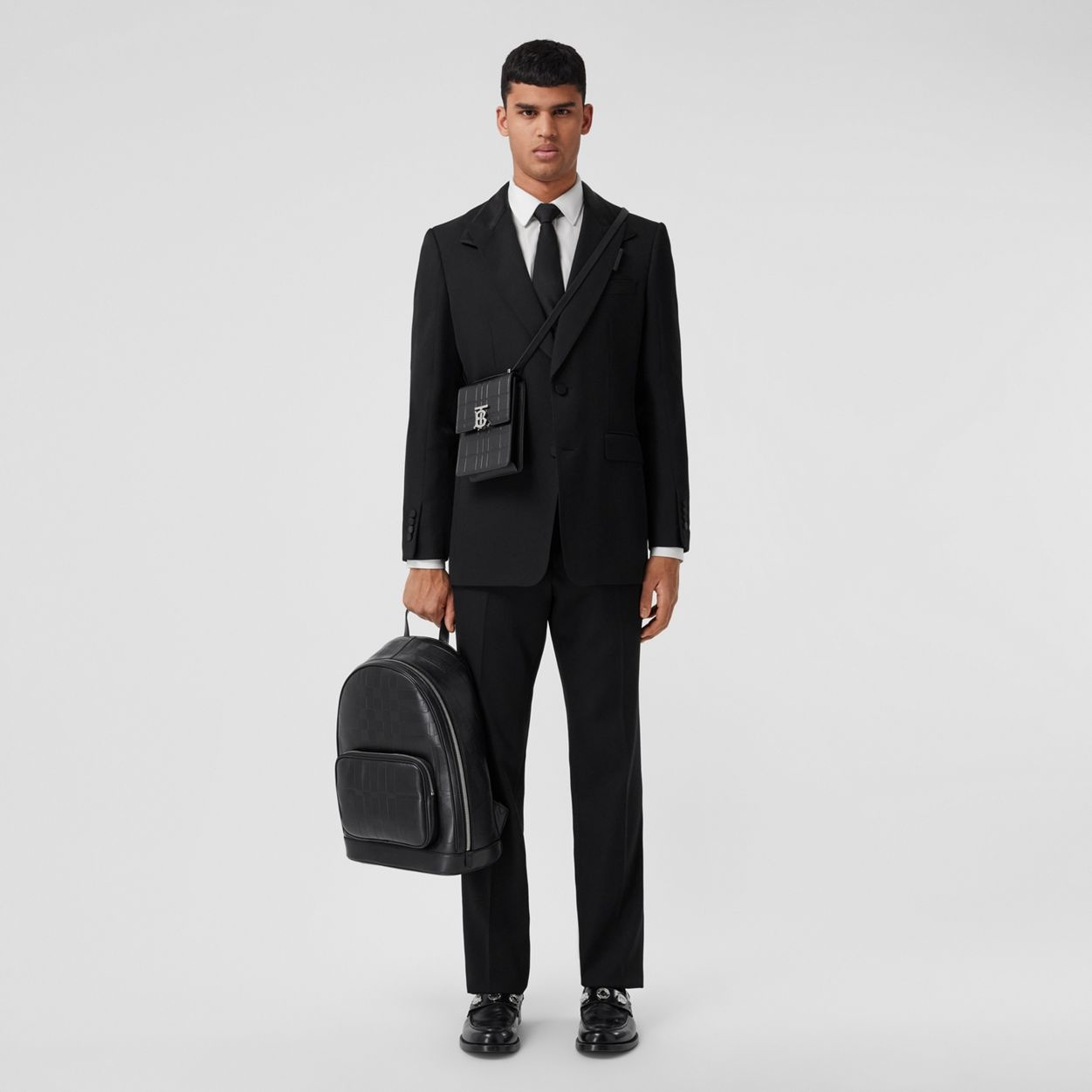 Embossed Check Leather Robin Bag - 9