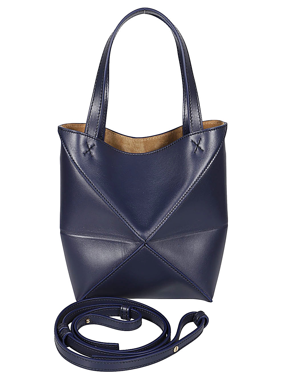 Puzzle fold mini leather tote bag - 3