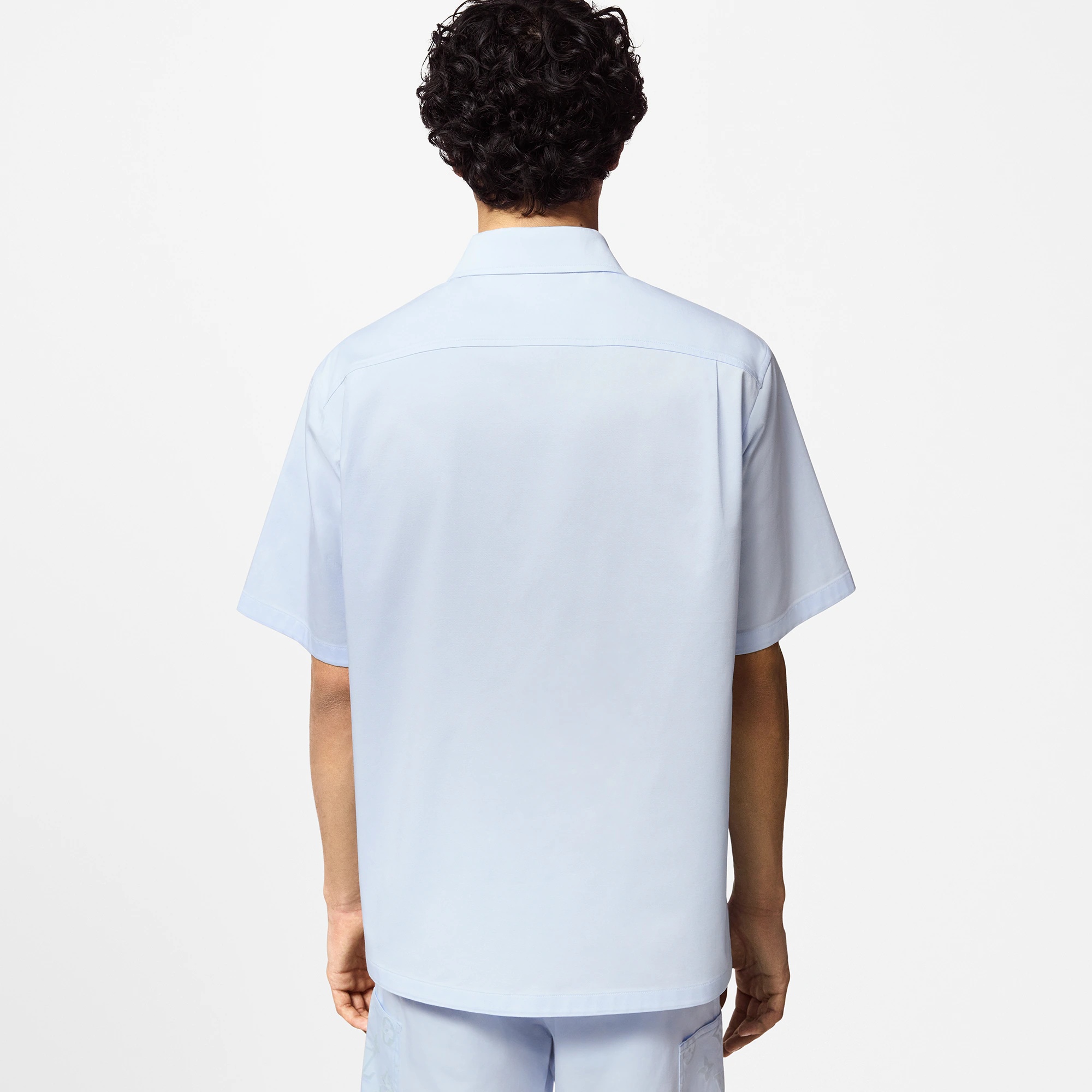 Flocked Short-Sleeved Cotton Shirt - 5