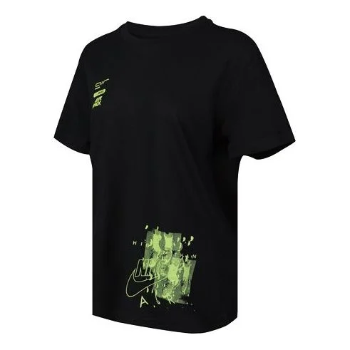 (WMNS) Nike Tee Boy LUX Luxury Pack T Black-Green CT8921-011 - 1