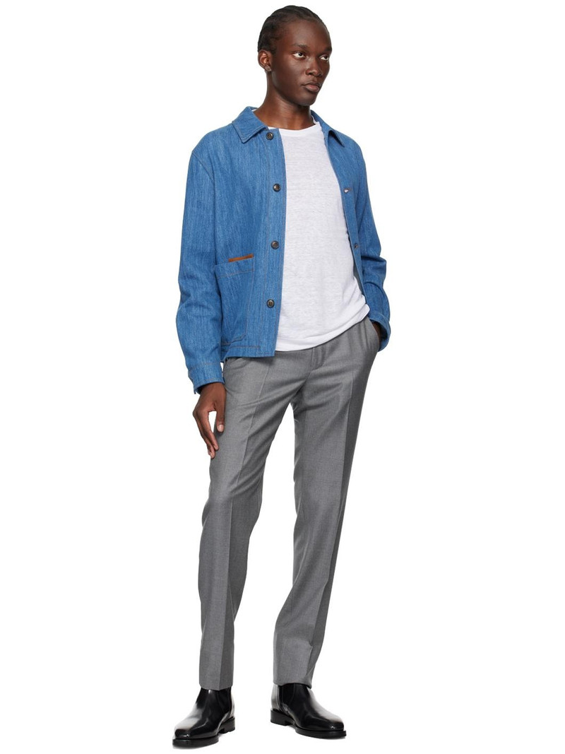 ZEGNA Gray Pleats Trousers outlook