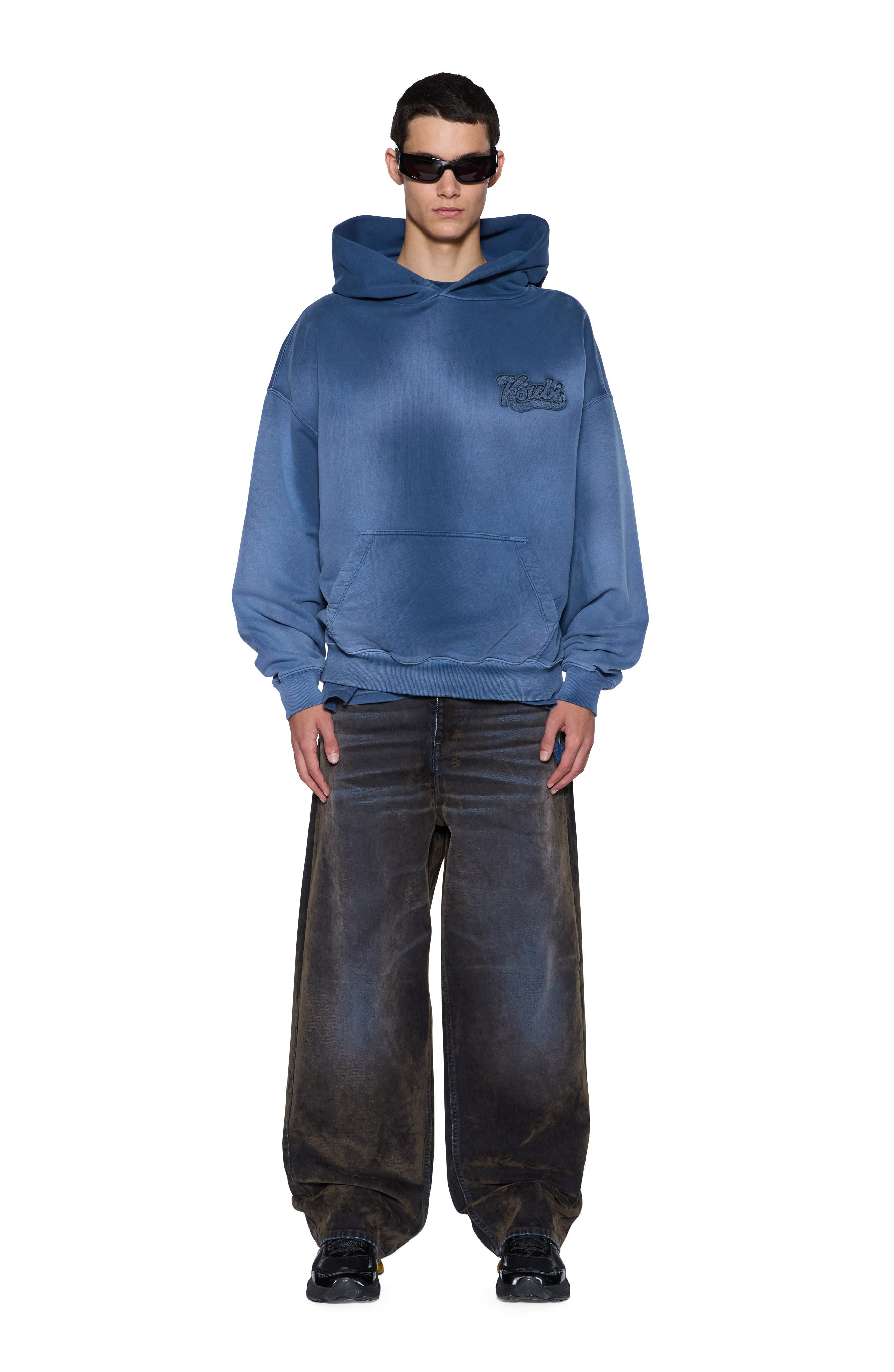 Ksubi Ace Ekcess Ombré Cotton Graphic Hoodie in Dark Blue at Nordstrom - 3
