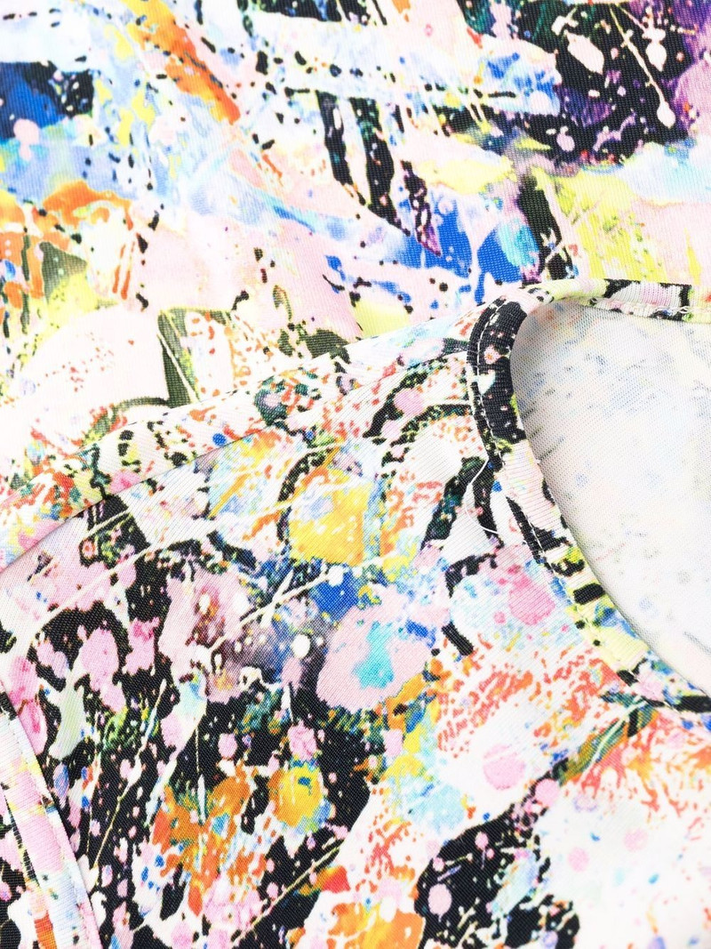 abstract-print gathered-detail midi dress 8
