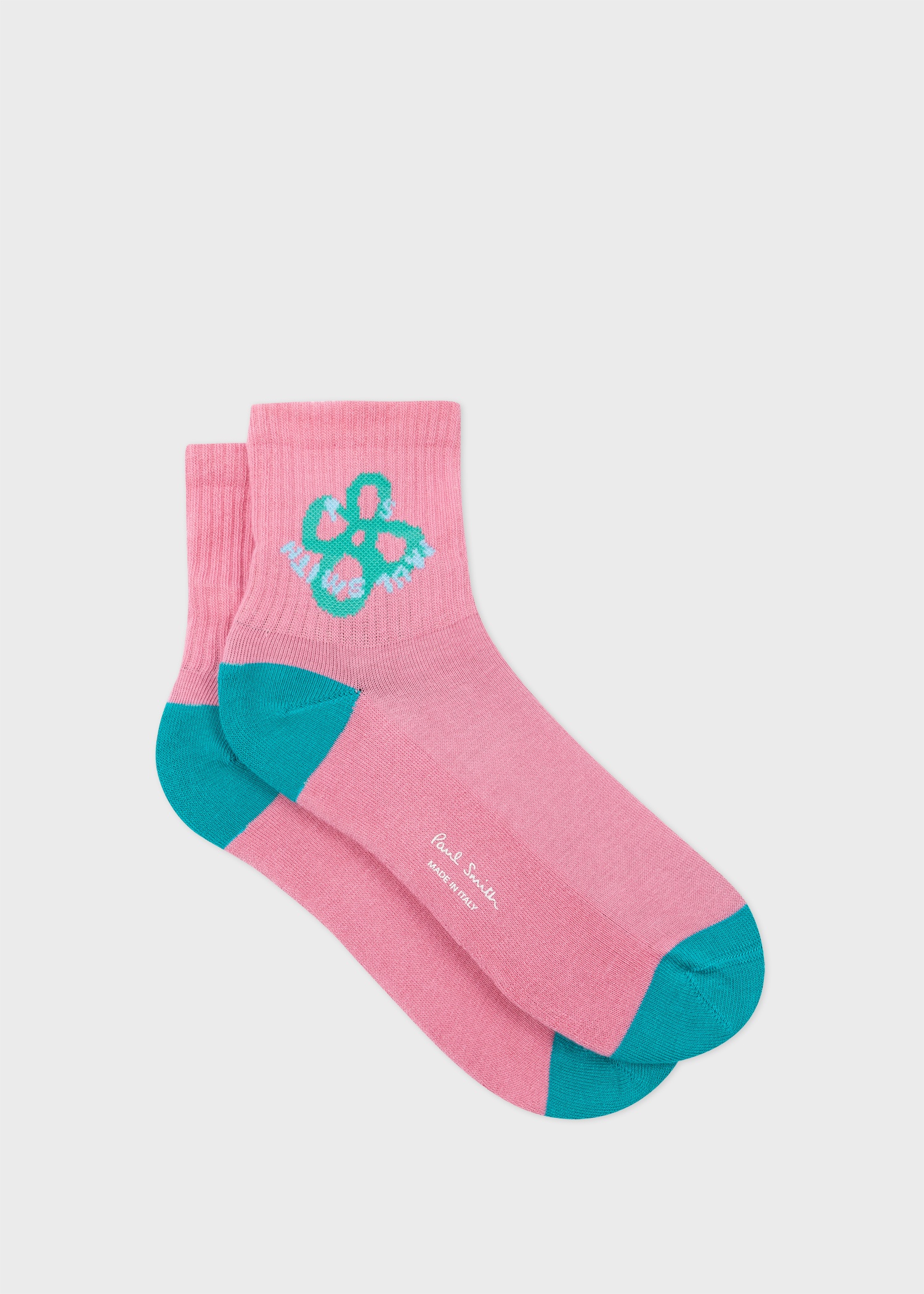 Women's Pink 'Happy' Flower Socks - 1