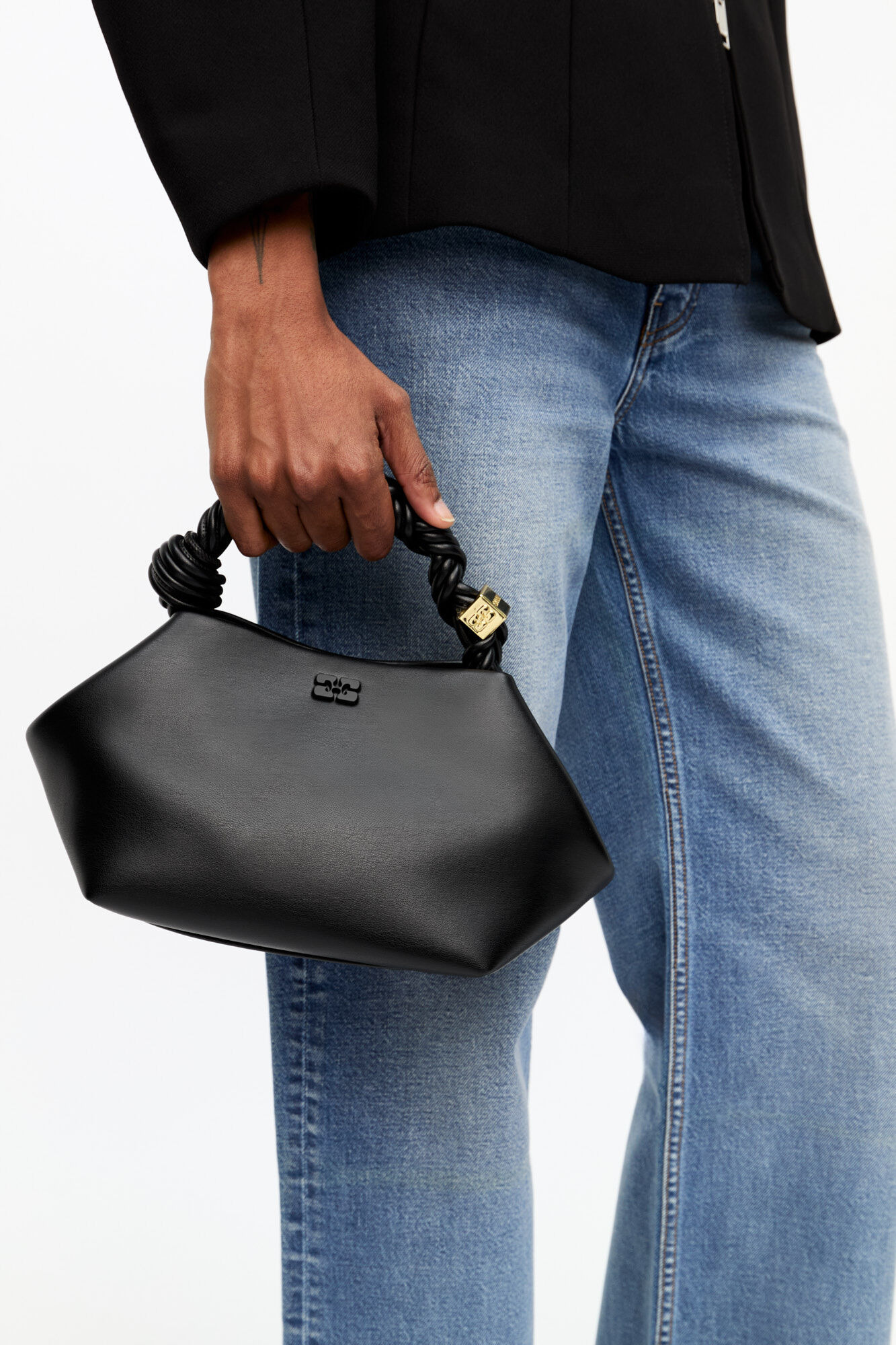 BLACK SMALL GANNI BOU BAG - 8