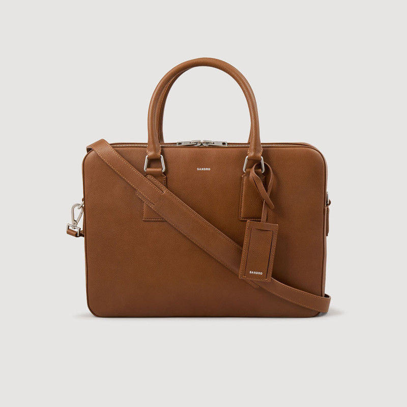 Sandro LARGE GRAINED LEATHER BRIEFCASE outlook