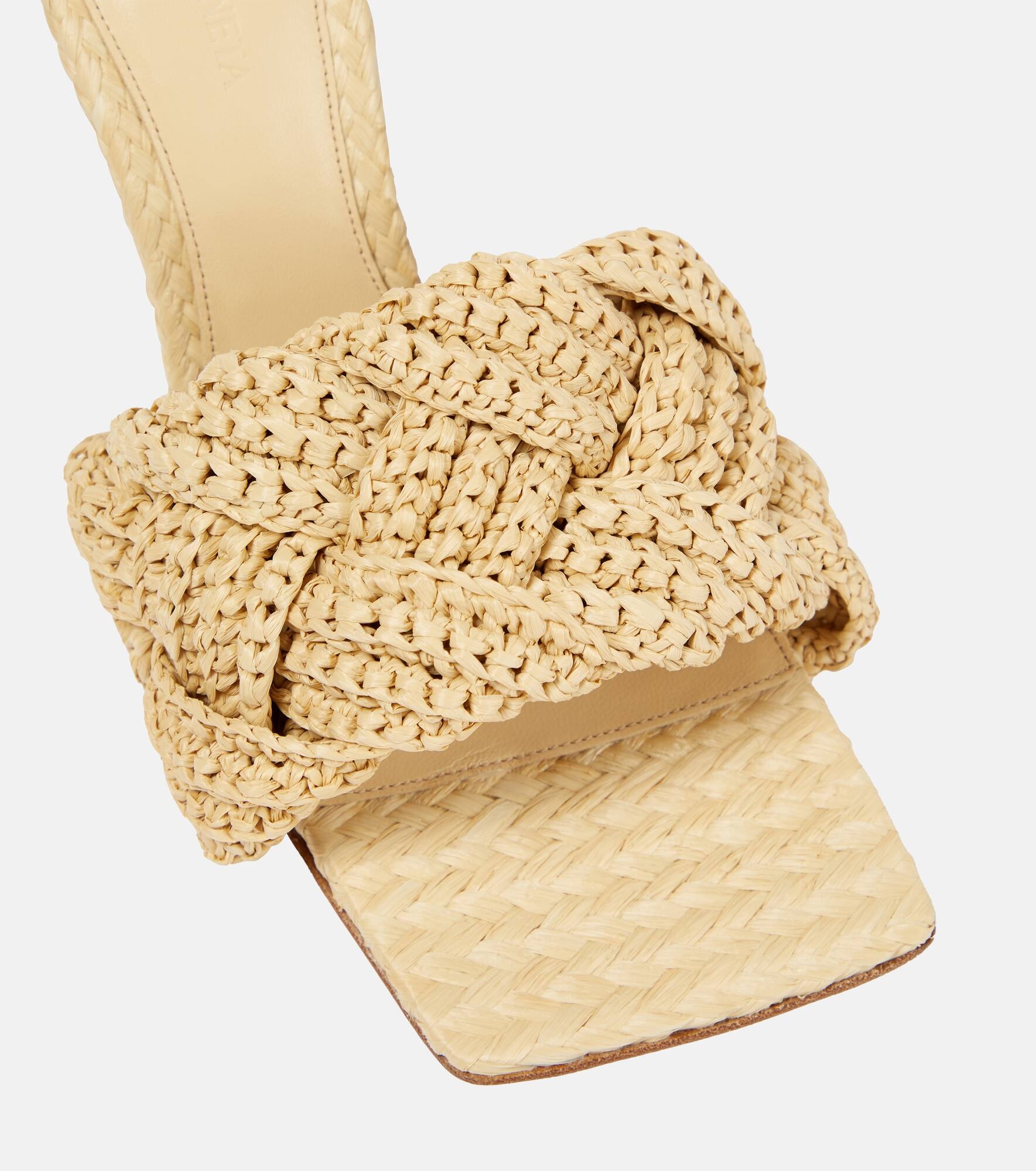 Padded raffia mules - 6