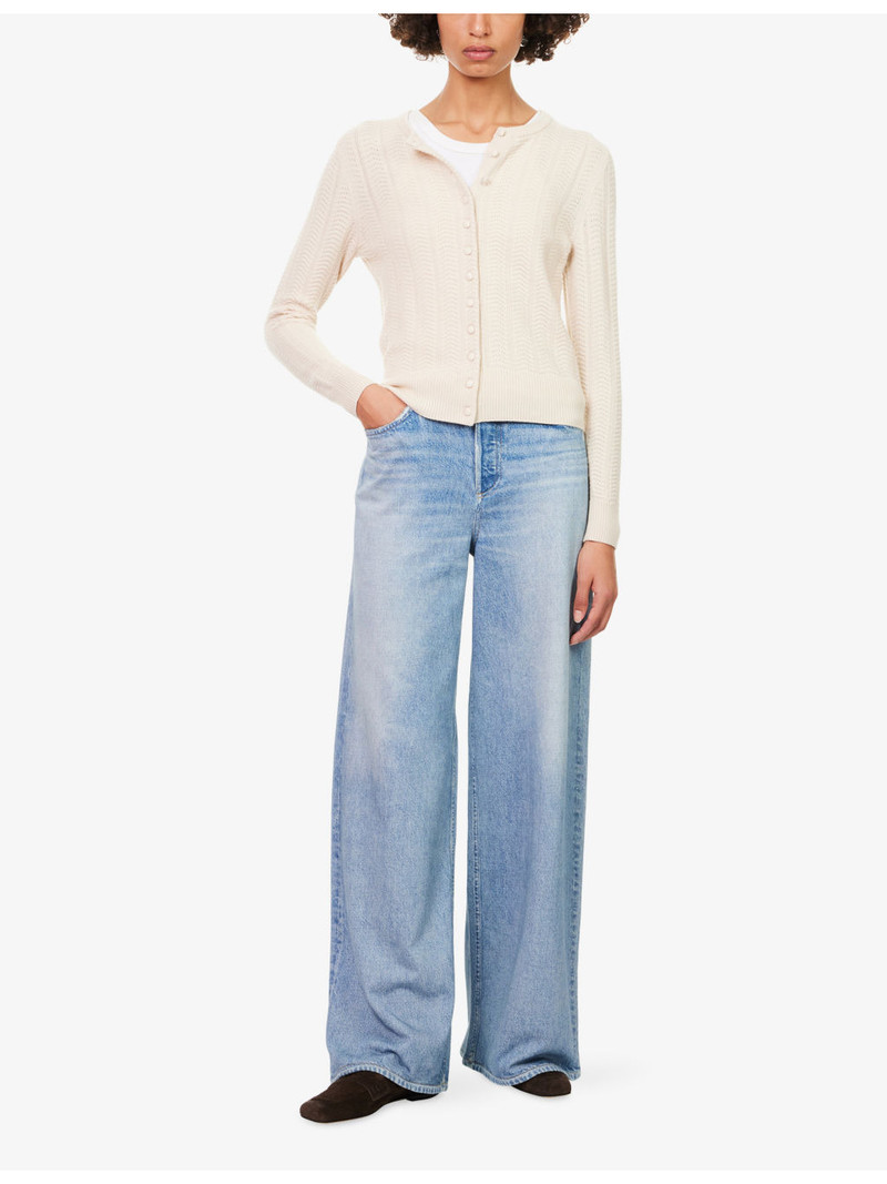 rag & bone Miramar Terry Sofie Wide-Leg Cotton-Jersey Jeans outlook