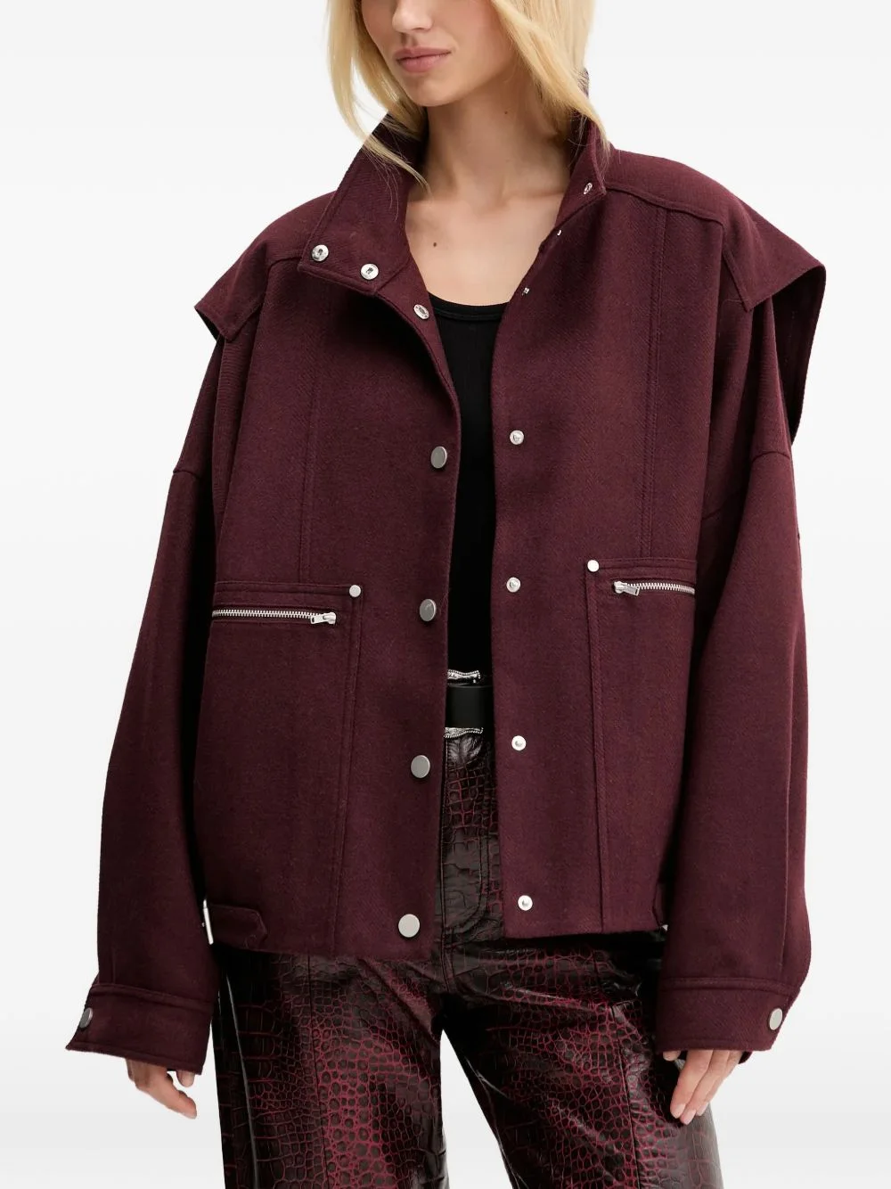 GZdiaz silver zip-detail jacket - 1