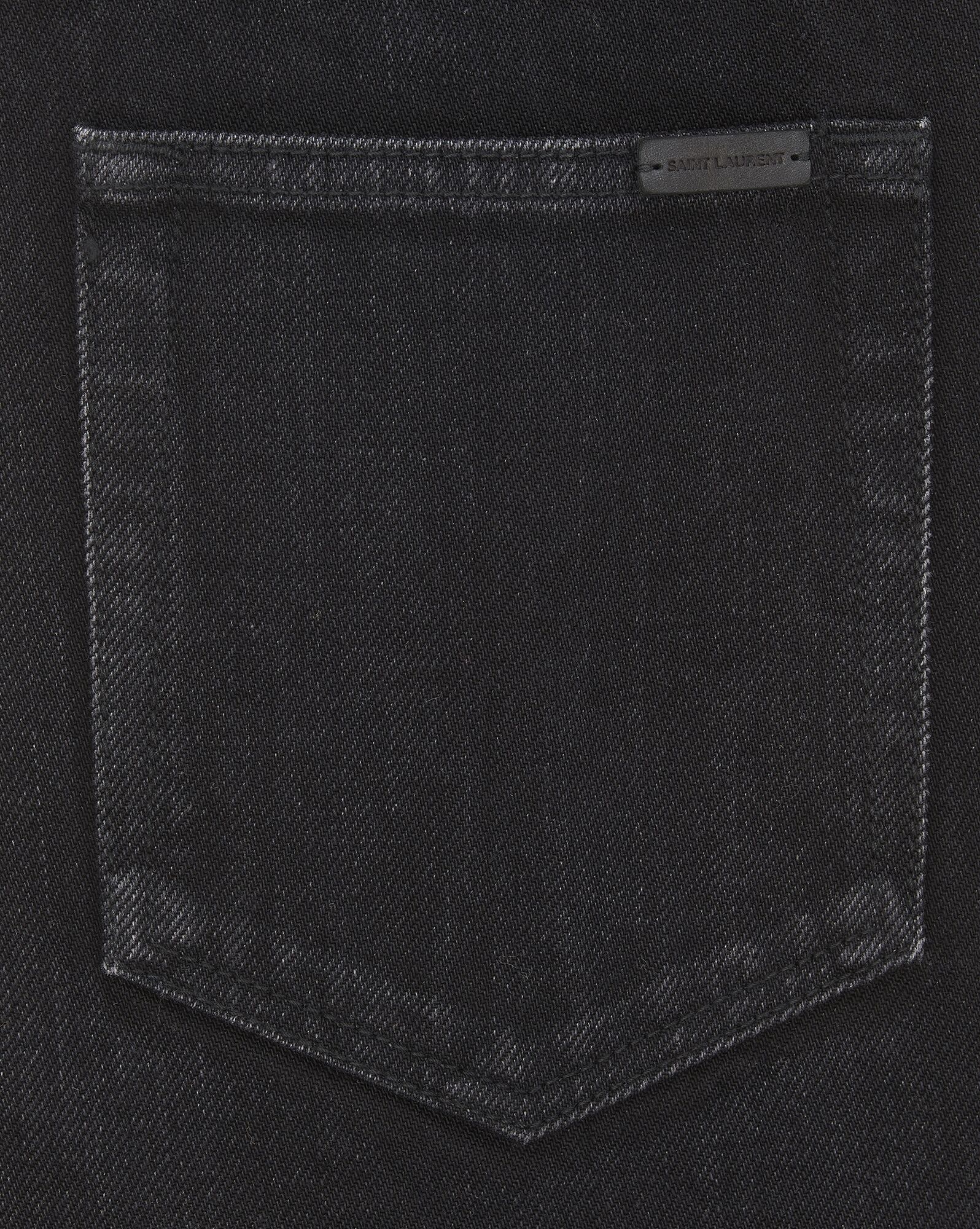 70's flared jeans in black denim - 5
