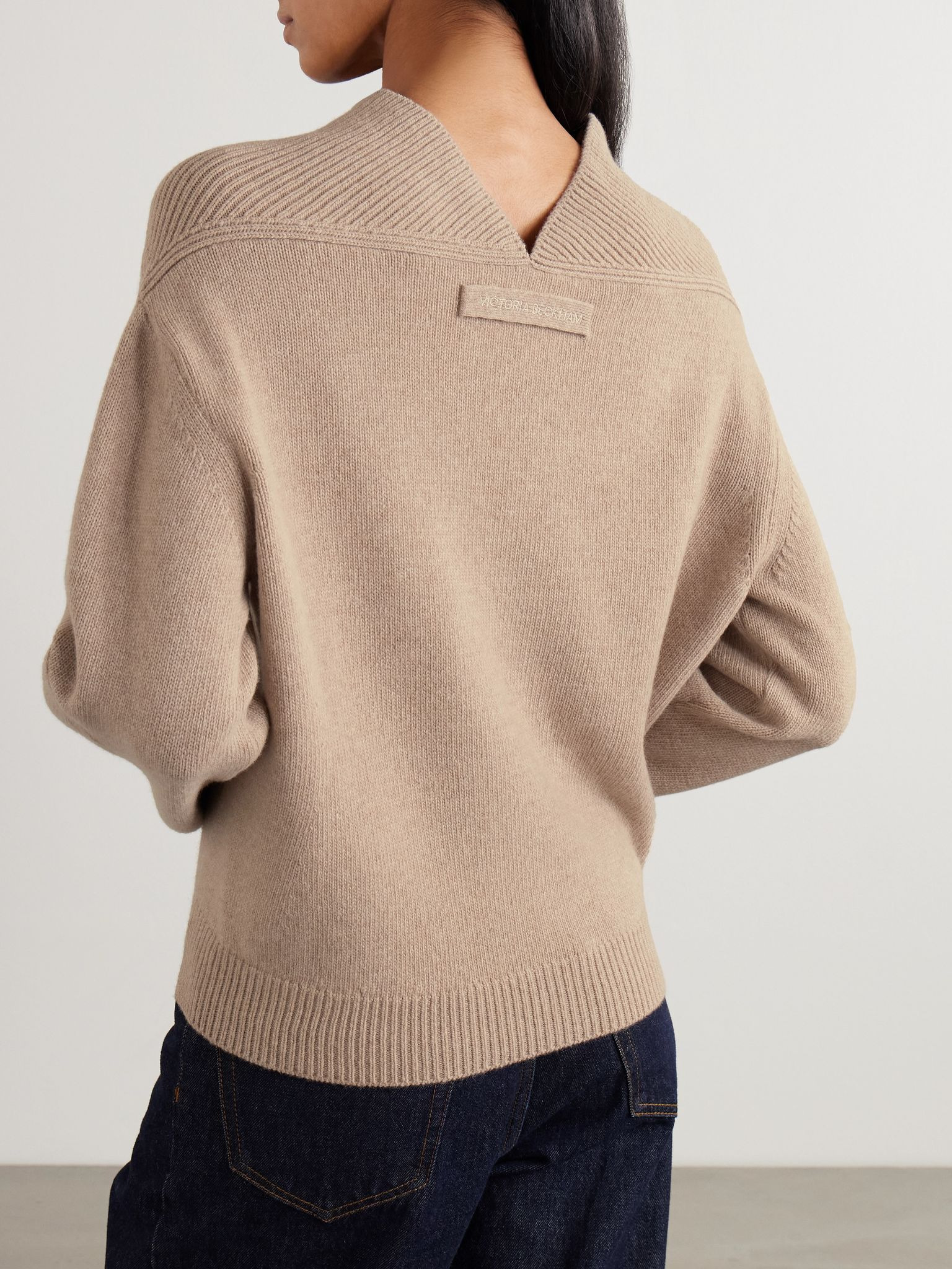 Ribbed wool and cashmere-blend sweater Sand - 4