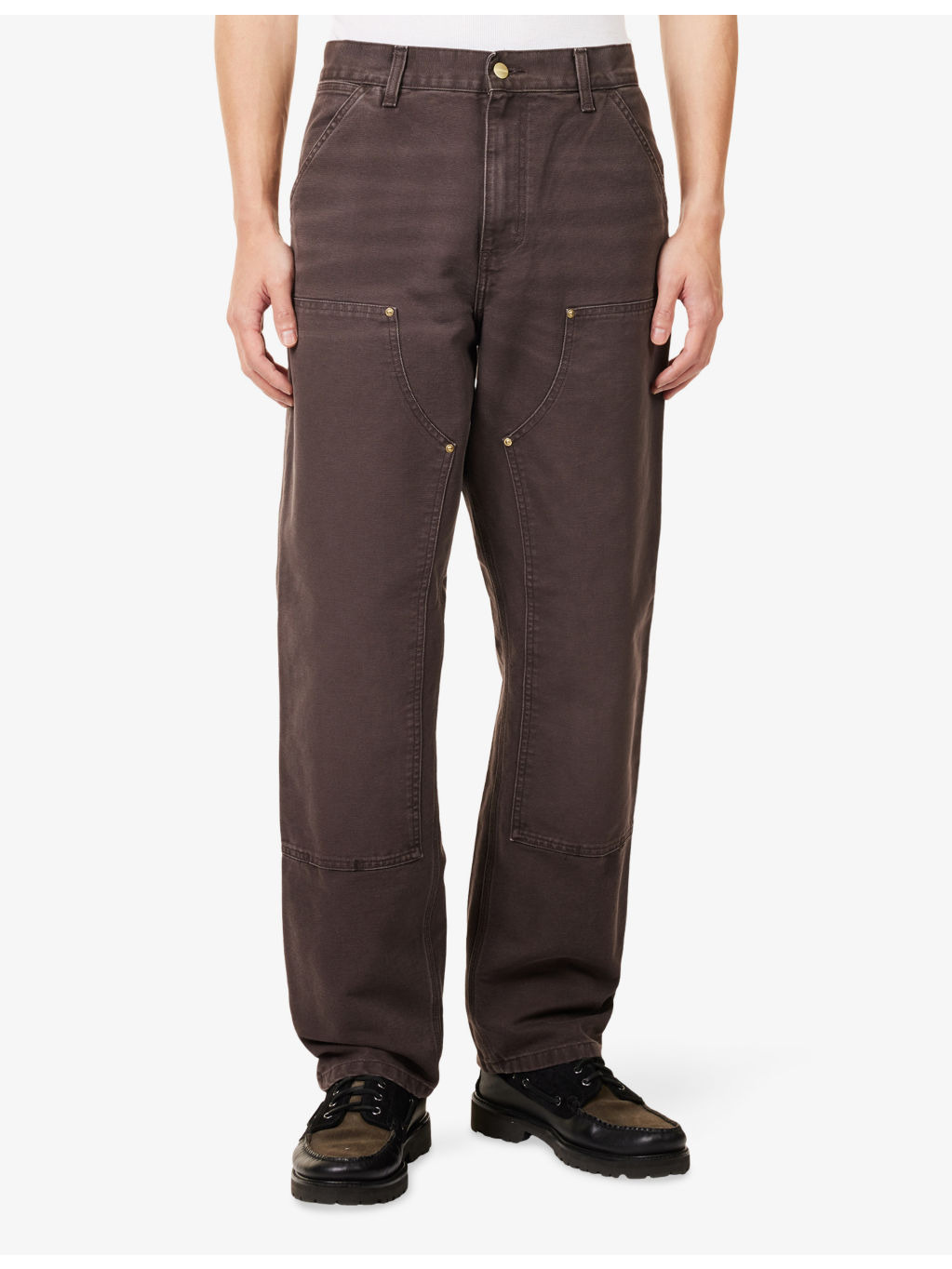 Double-Knee Straight-Leg Cotton Trousers - 3