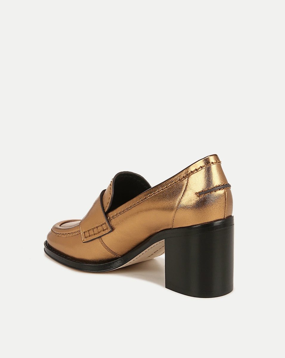 PENNY LEATHER LOAFER HEEL - 4