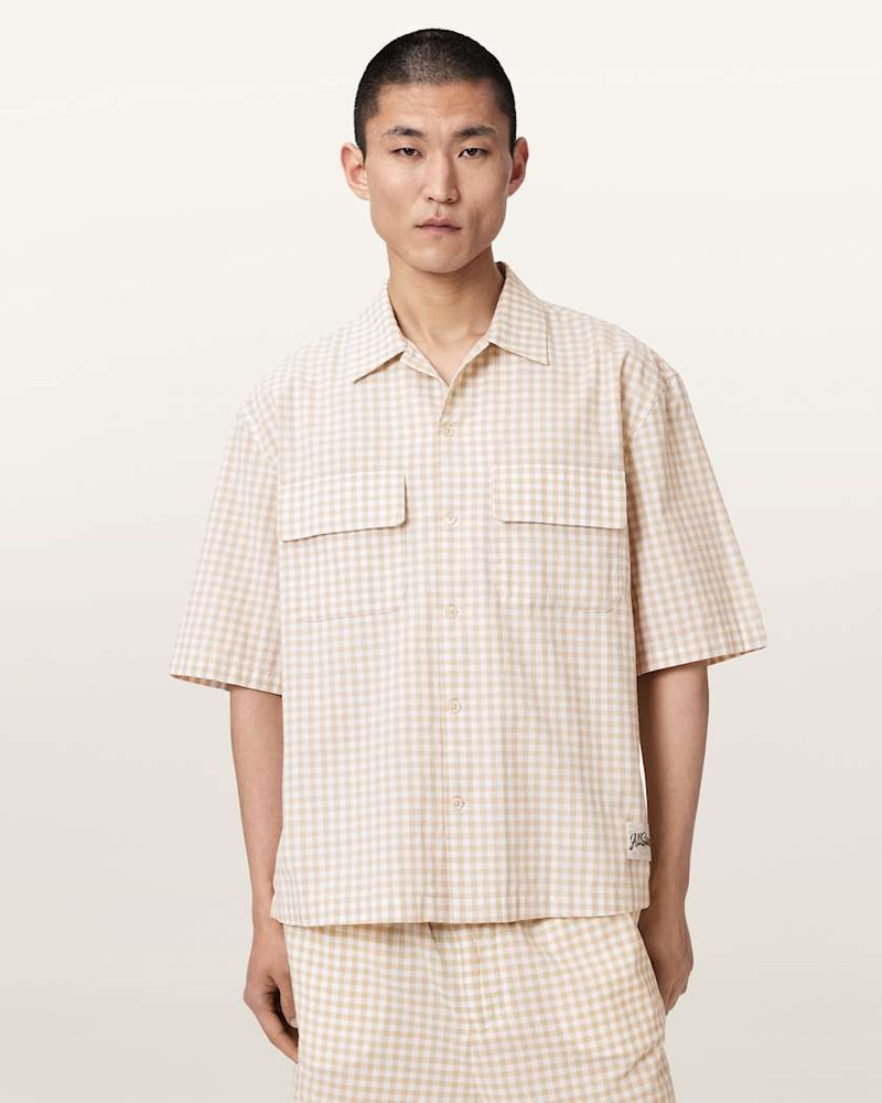 ALLSAINTS ROCKLAND OVERSIZED SHORT SLEEVE CHECK SHIRT outlook