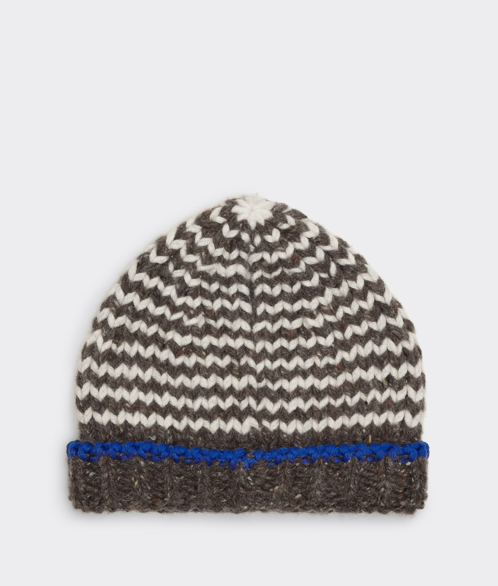 heavyweight wool beanie with zig-zag motif - 2