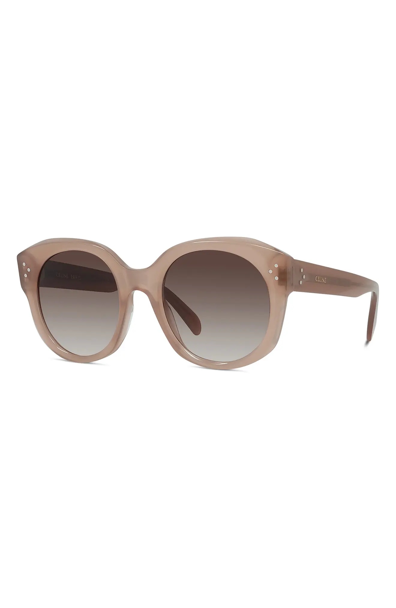 53mm Round Sunglasses in Shiny Lt Brown /Grdnt Brown - 2