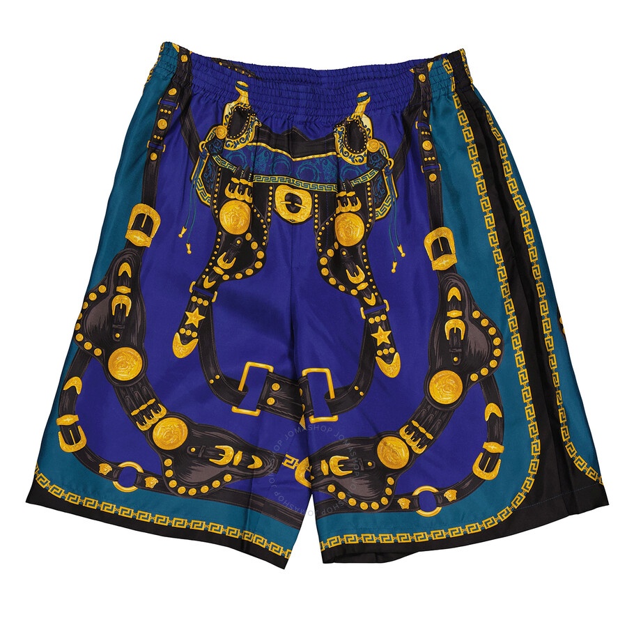 Versace Medusa Harness-Print Silk Twill Shorts - 4
