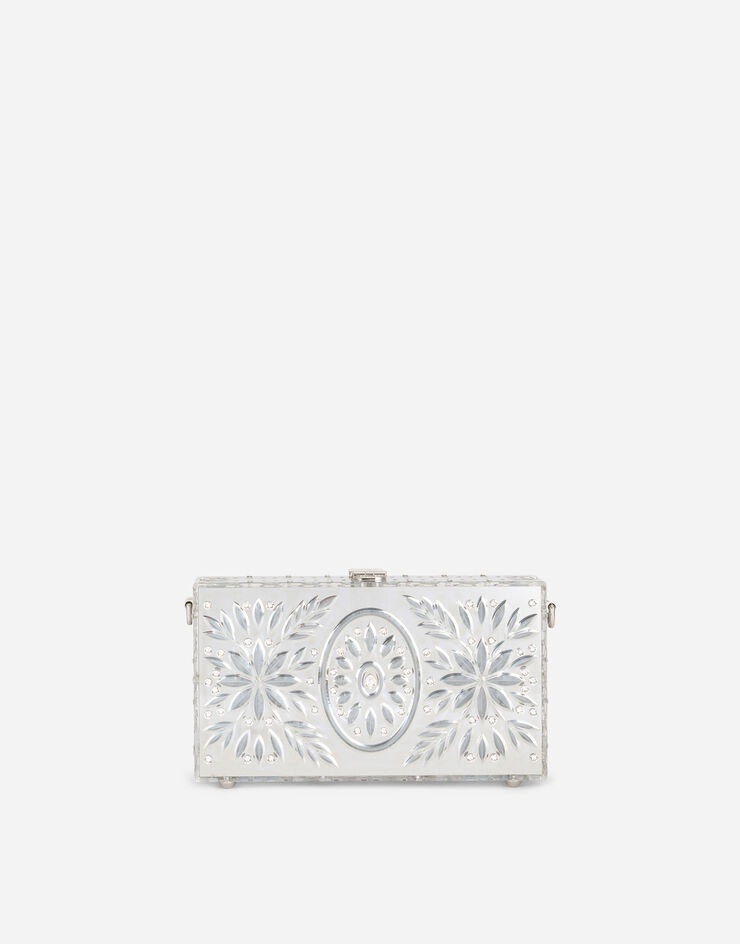Acrylic glass and lace Dolce Box clutch - 4