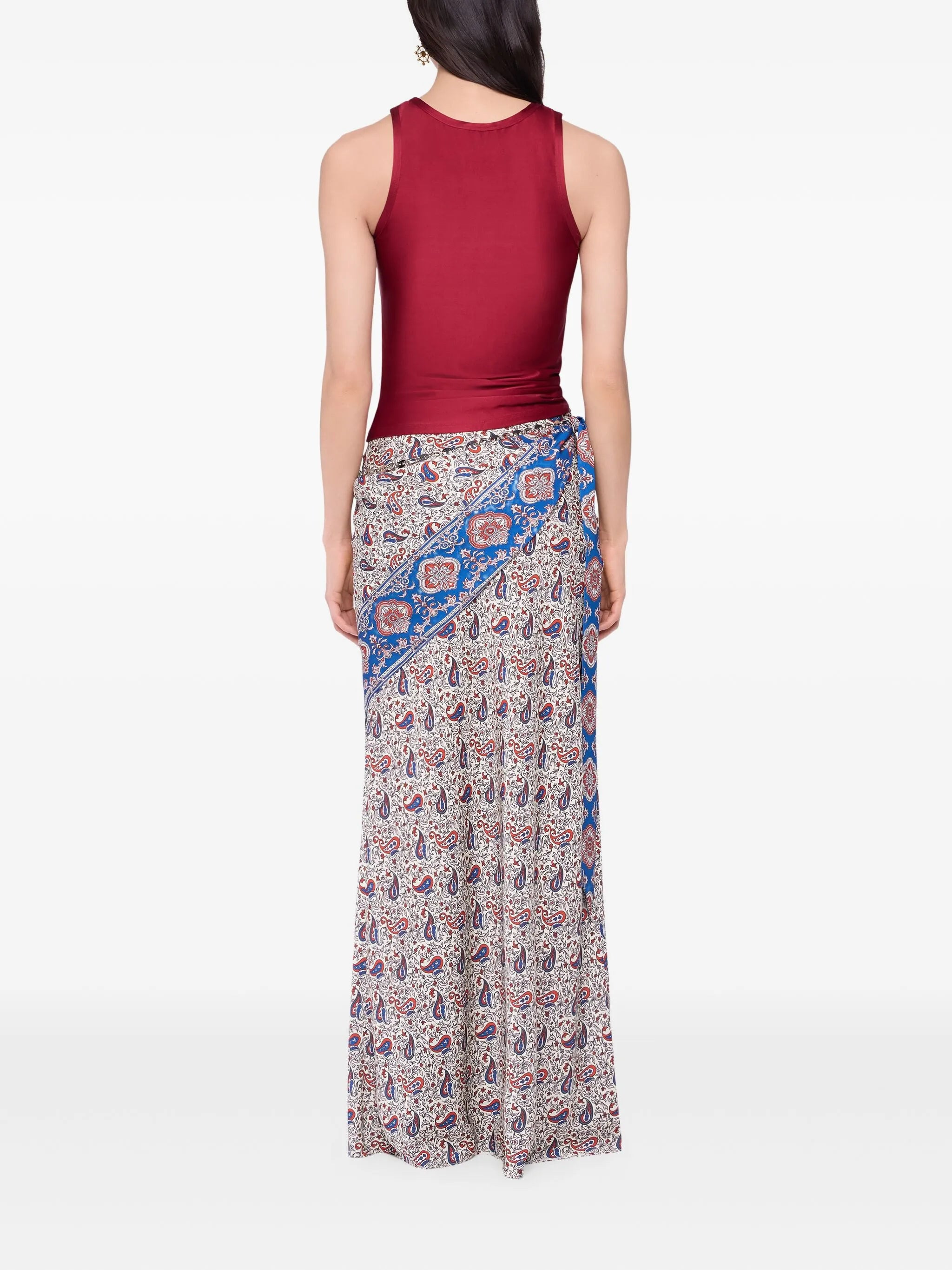 paisley-print wrap skirt - 4