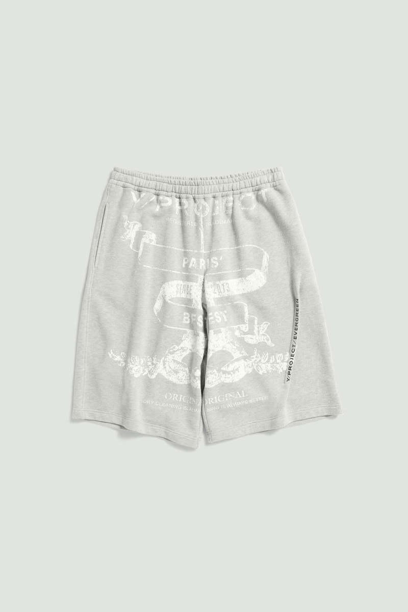 EVERGREEN PARIS' BEST PRINT PINCHED SWEAT SHORTS 1