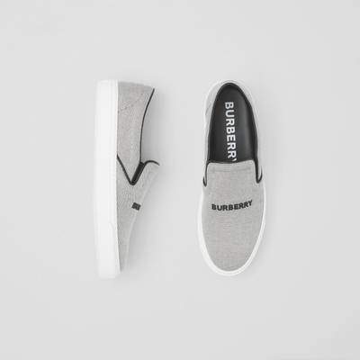 Burberry Bio-based Sole Canvas and Leather Slip-on Sneakers outlook