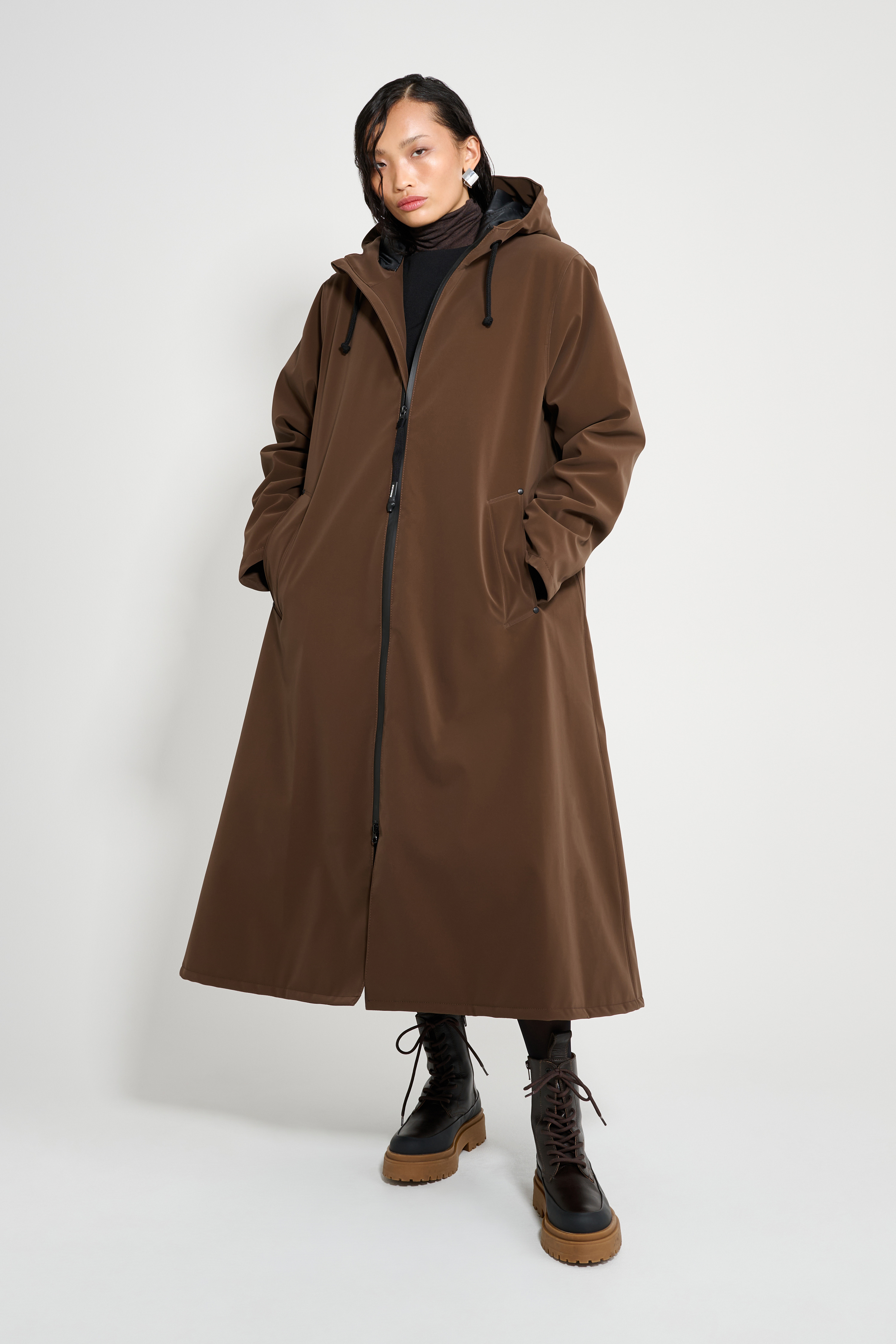 Mosebacke Long Matte Winter Coat Dark Brown - 2