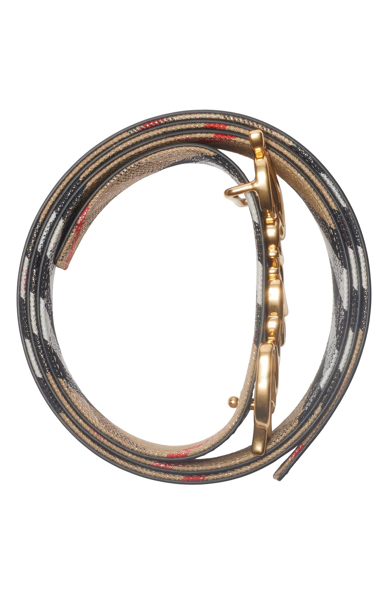 burberry Signature Buckle Reversible Belt in Sand Check/Black at Nordstrom - 3