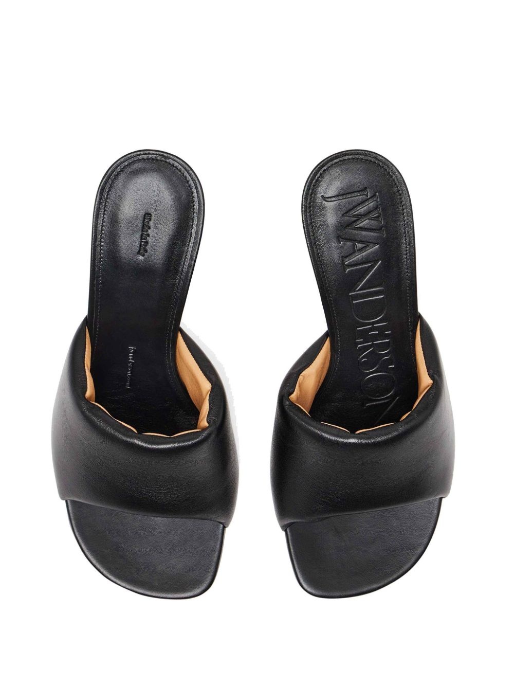80mm chain-heel leather mules - 4