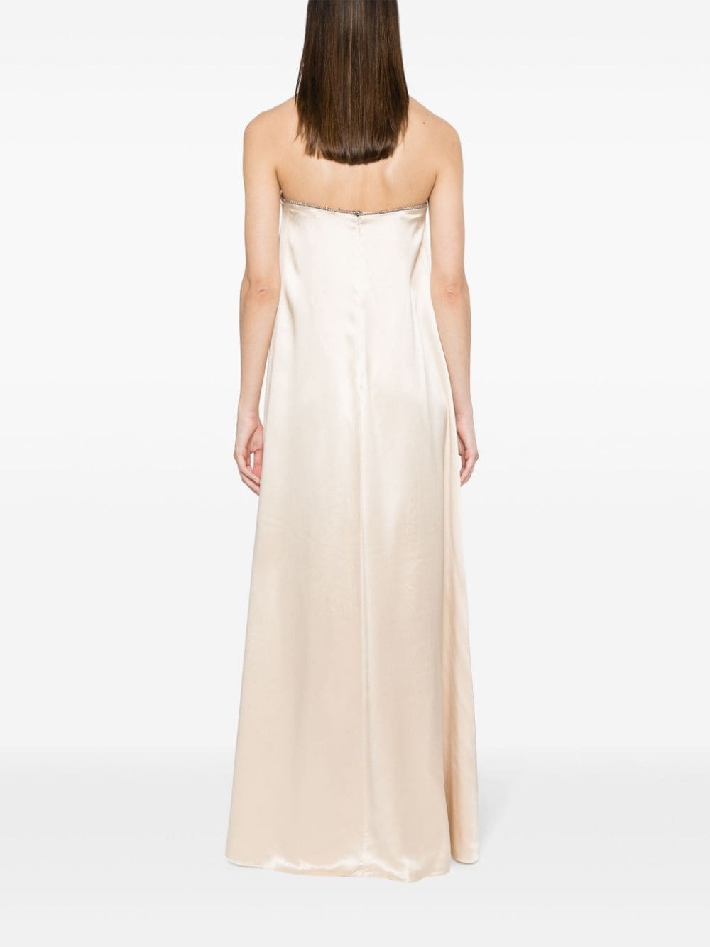 rhinestone satin maxi dress - 4