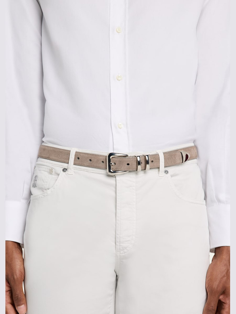 Brunello Cucinelli Men's Suede Western Belt outlook