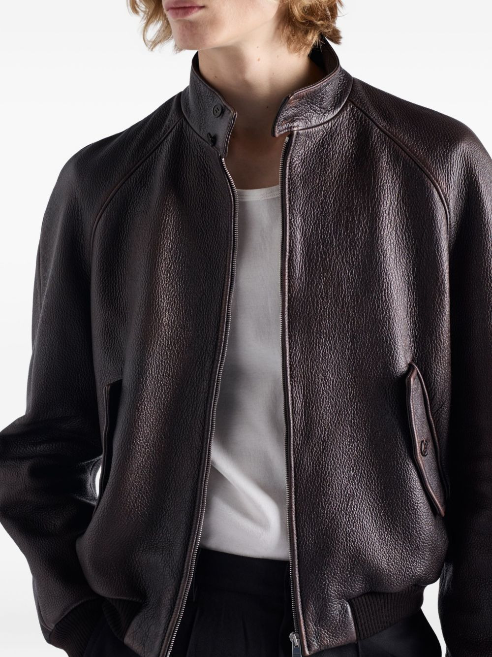 raglan-sleeve flap-pocket bomber jacket - 4