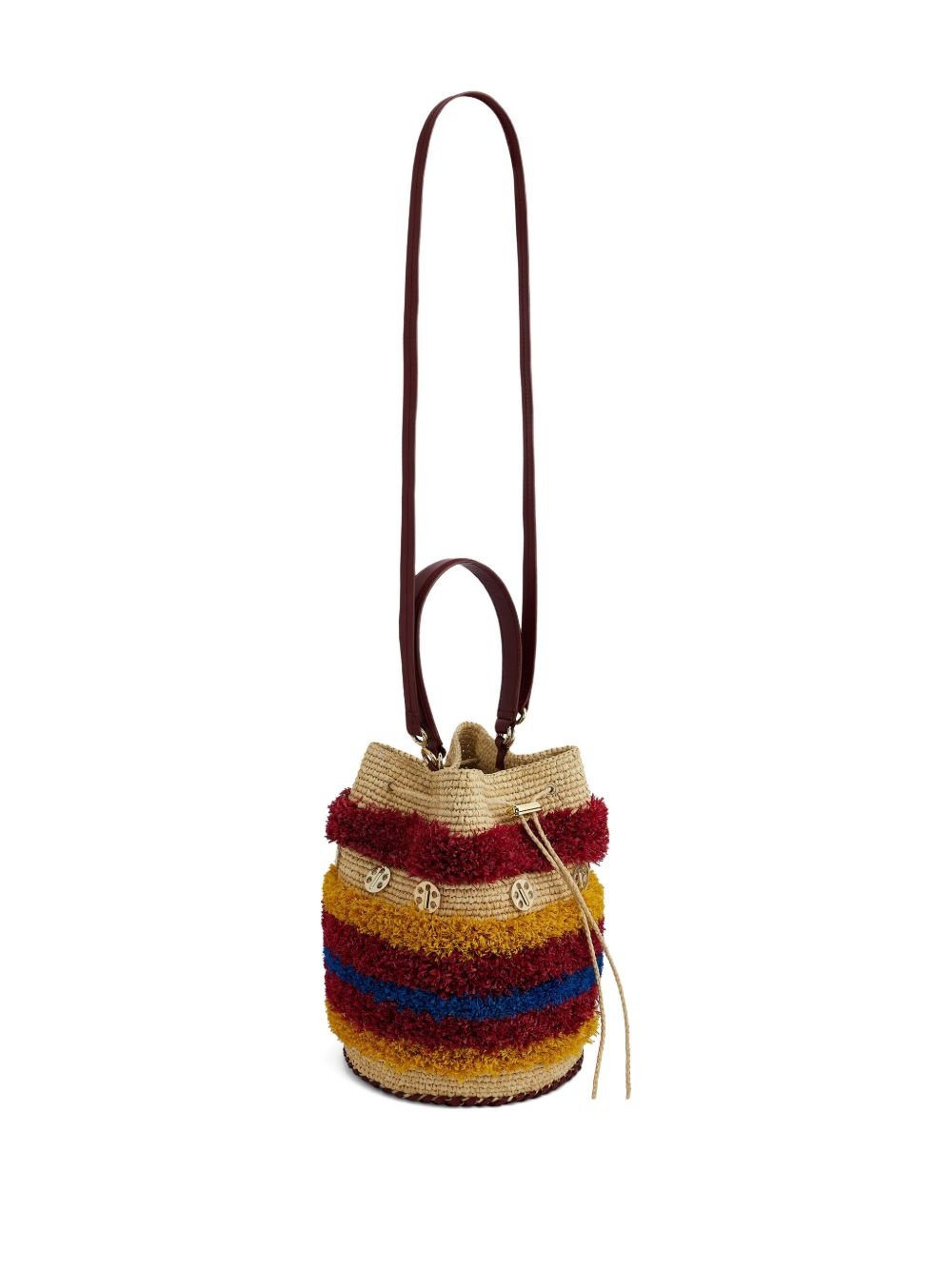 woven striped bucket bag - 5