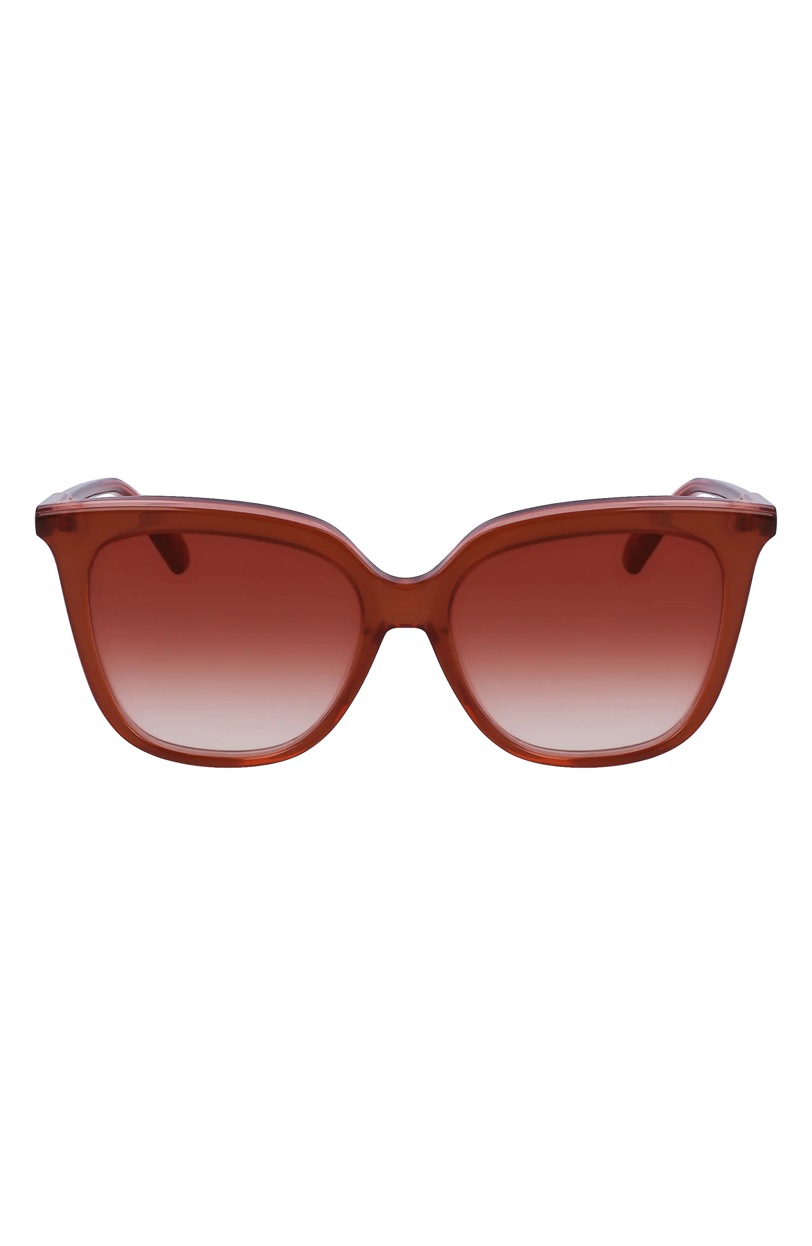 53mm Rectangular Sunglasses in Brown/Rose - 1