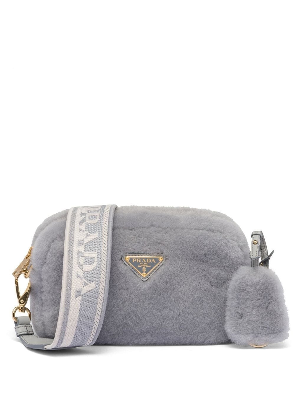 Prada triangle-plaque shearling shoulder bag | REVERSIBLE