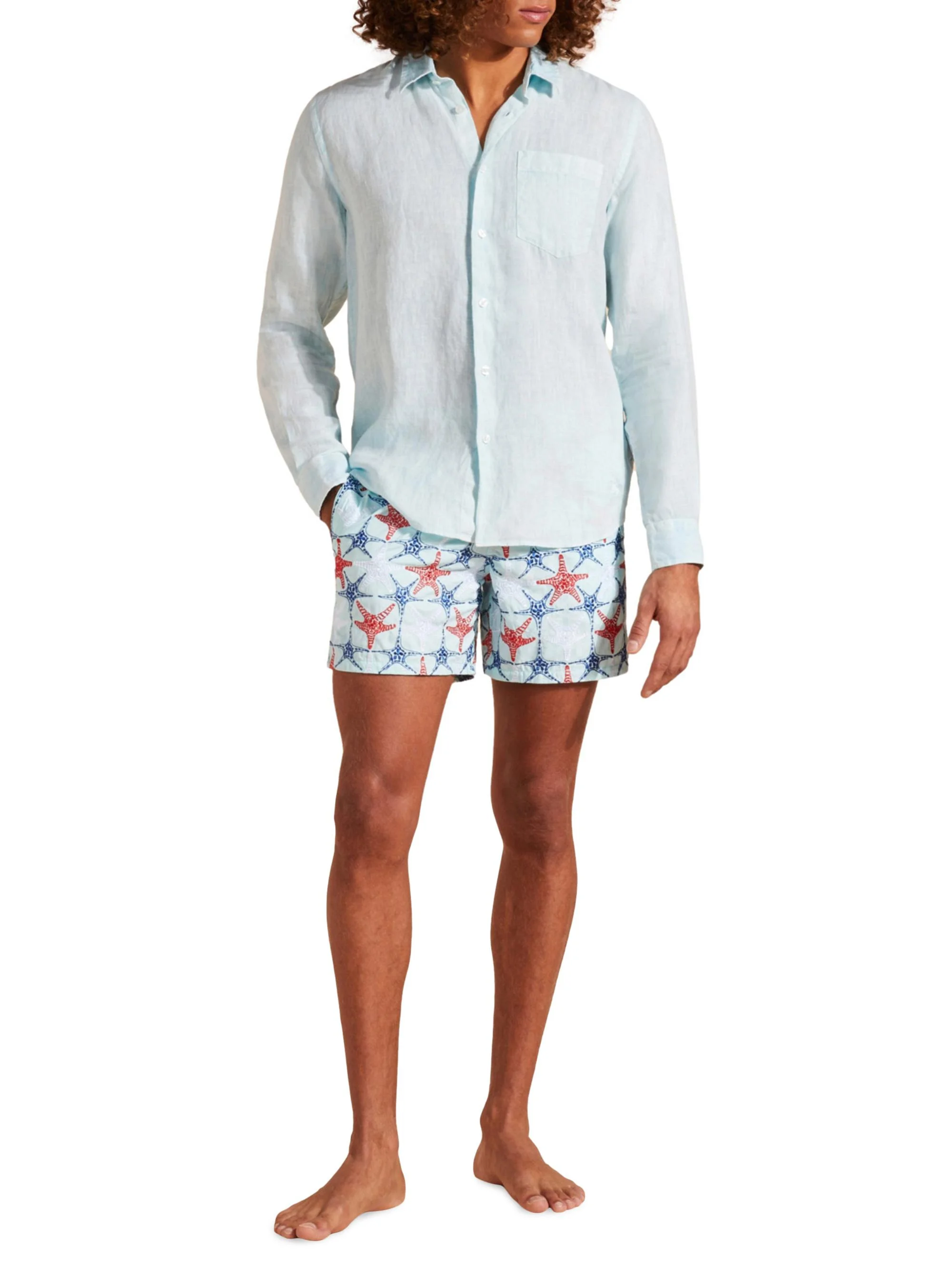 Men's Linen Button-Up Shirt - Thalassa - 1