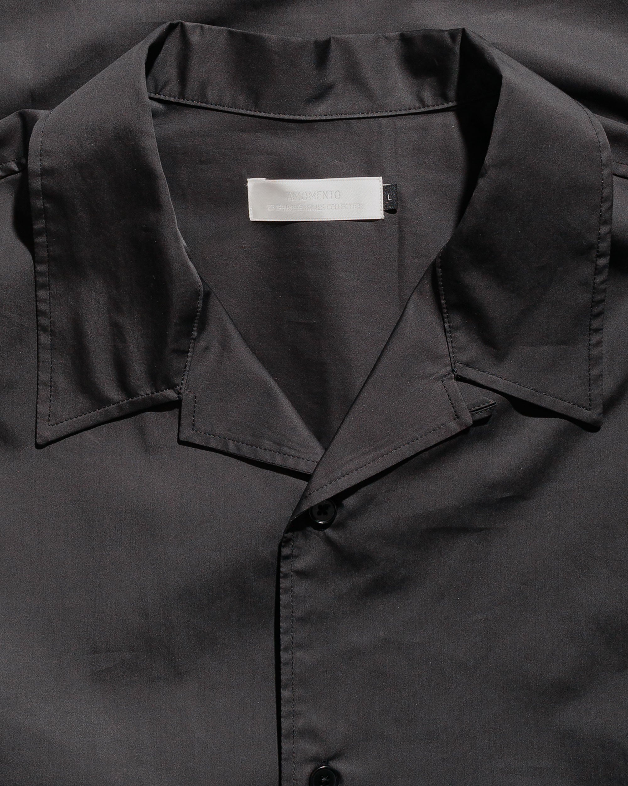 Open Collar Shirts Black - 5