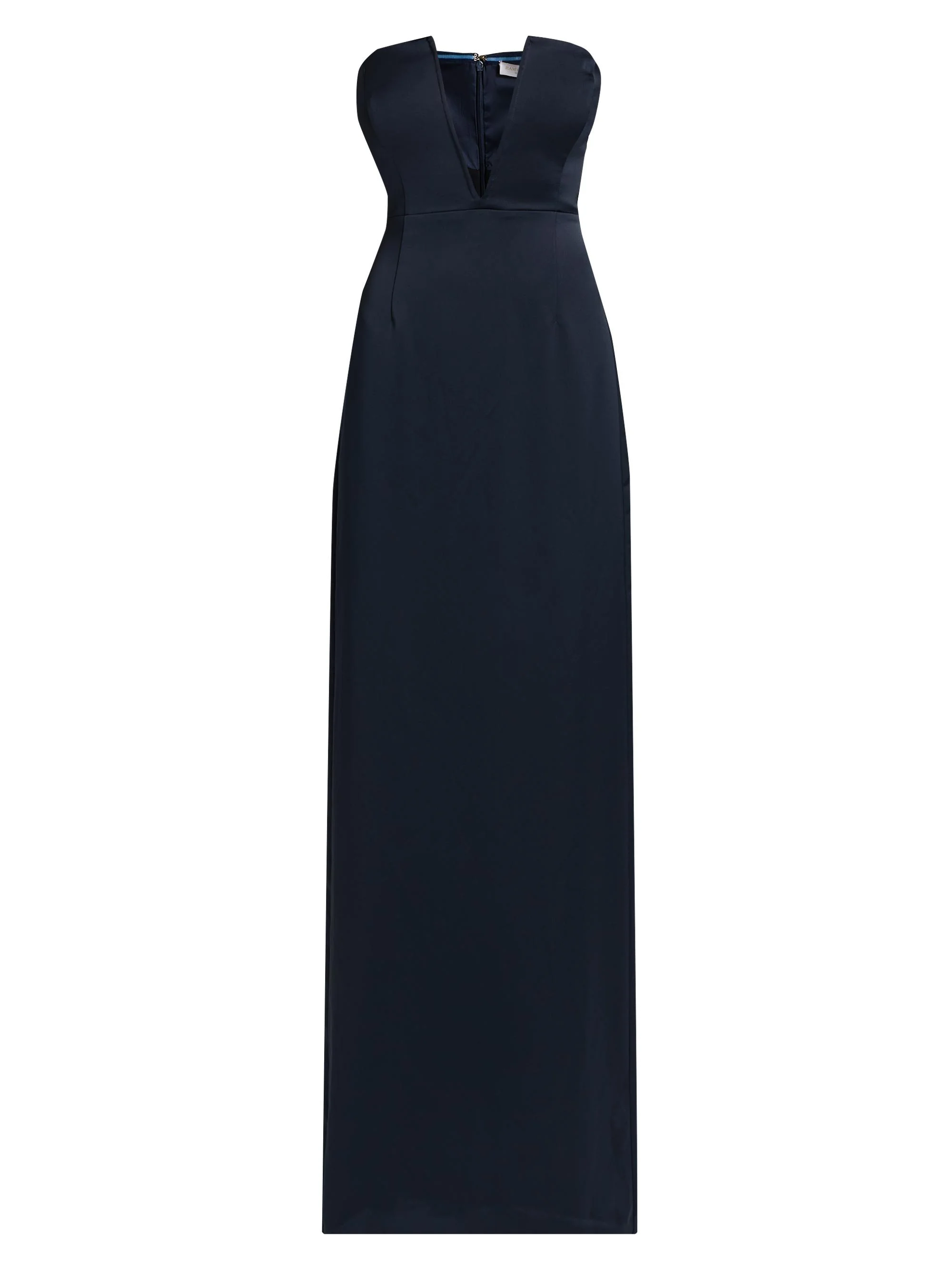 Women's Raquel Strapless V-Neck Column Gown - Navy - 1