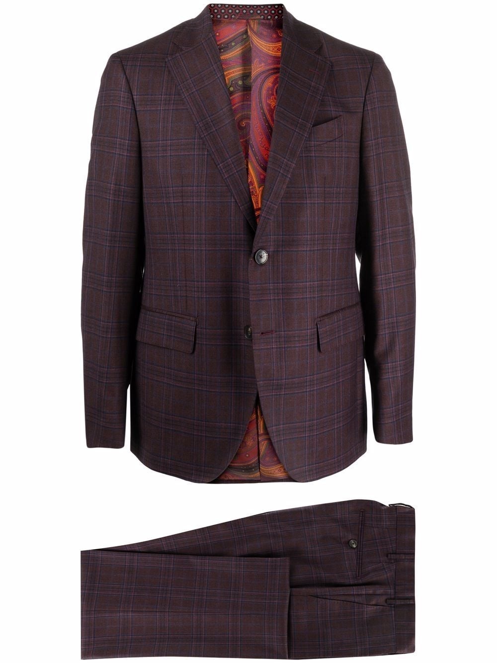 check pattern single-breasted suit - 1