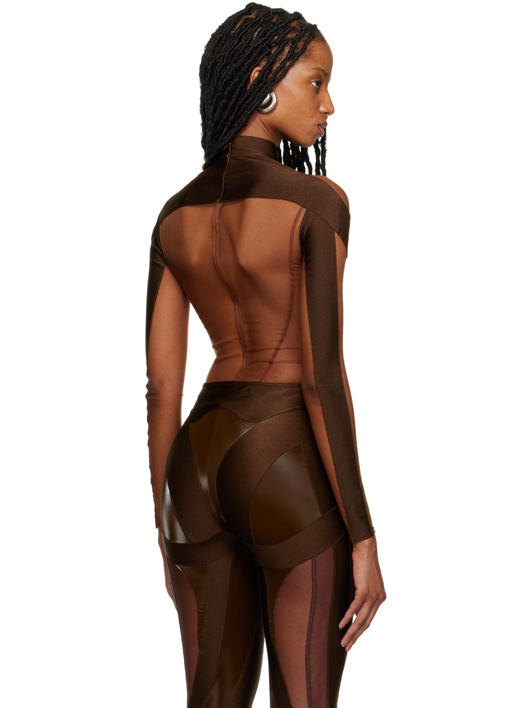 Brown Illusion Bodysuit - 3