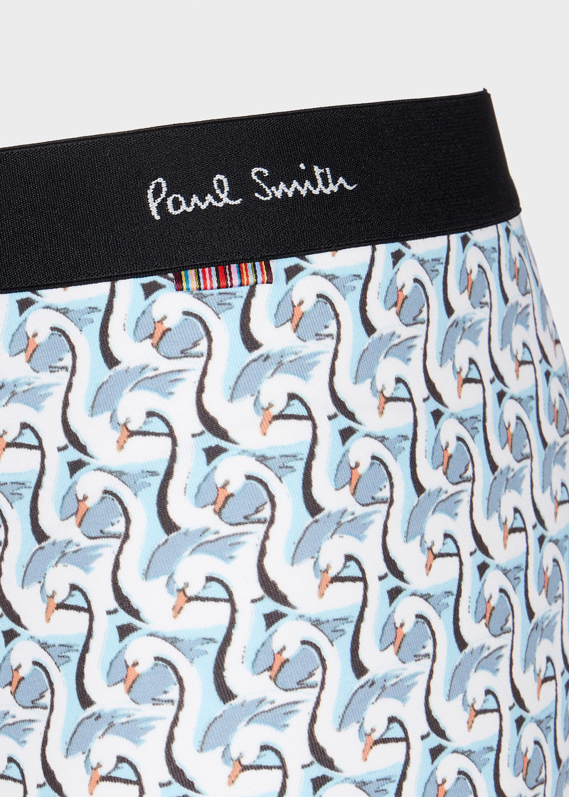 Light Blue 'Swan' Print Boxer Briefs 3