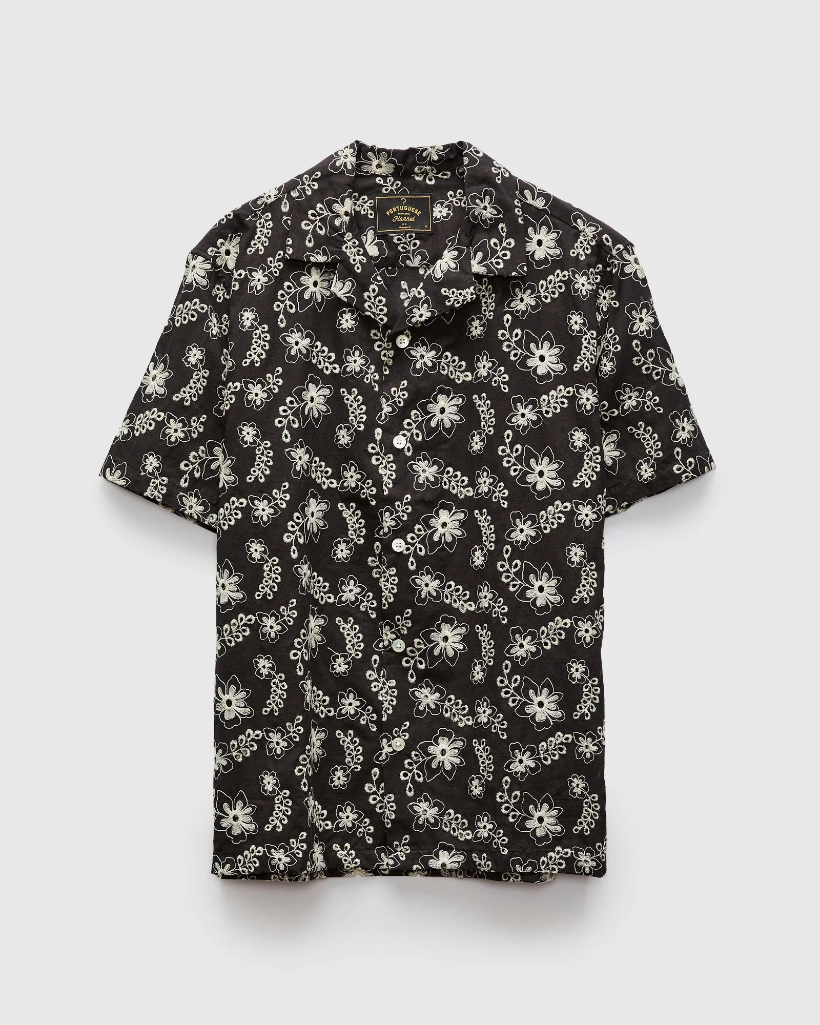 Folclore 4 Embroidery Shirt in Black - 1