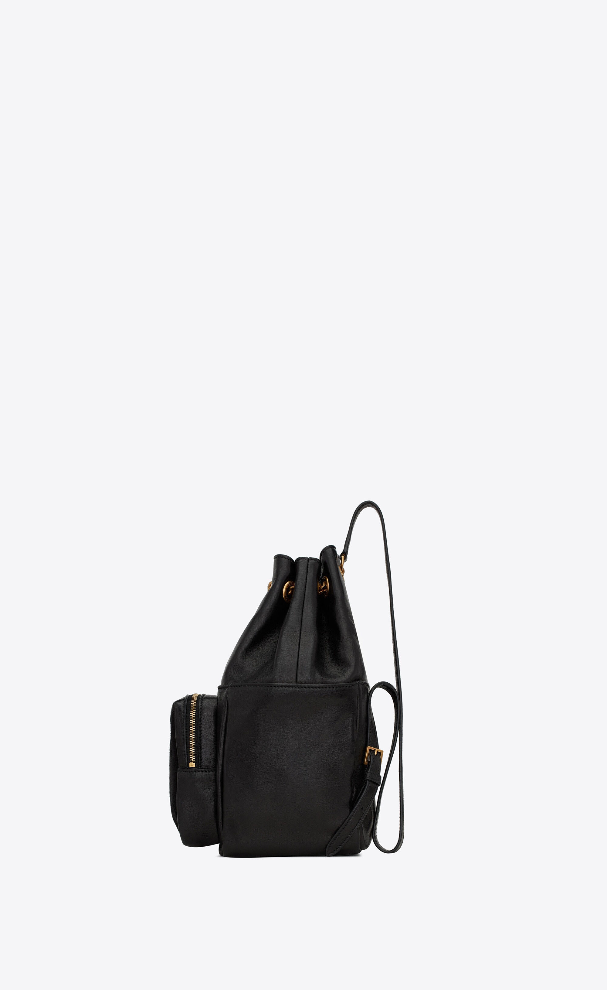 jamie backpack "carré rive gauche" in lambskin and suede - 4