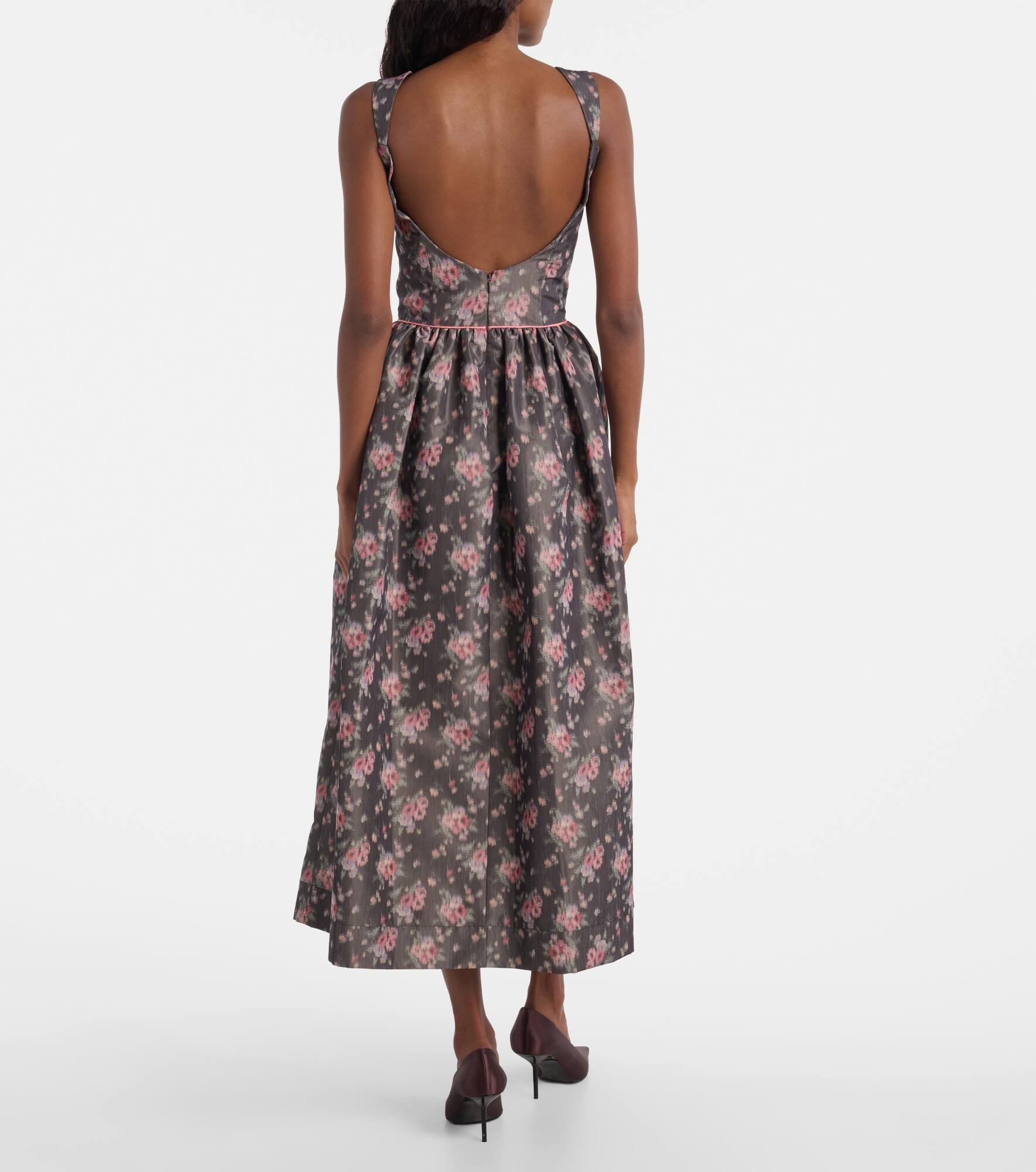 Apple floral taffeta corset midi dress - 3