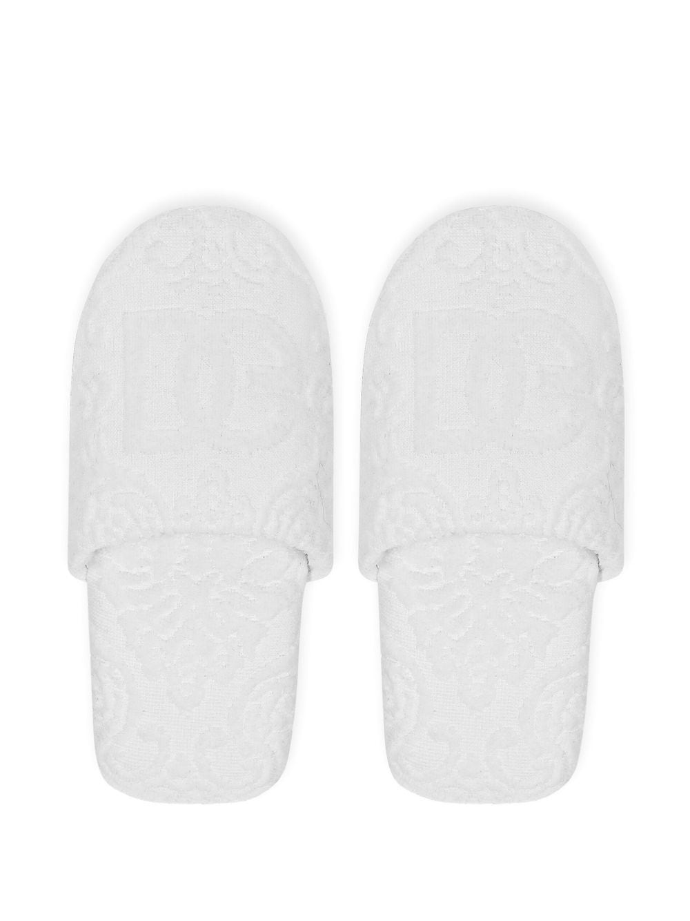 embossed-logo cotton slippers - 4