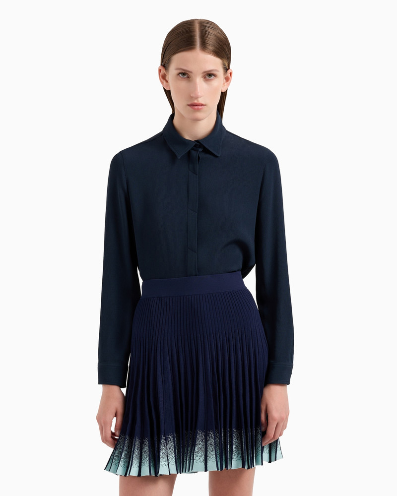 Pleated knit skirt with gradient ribbing 2