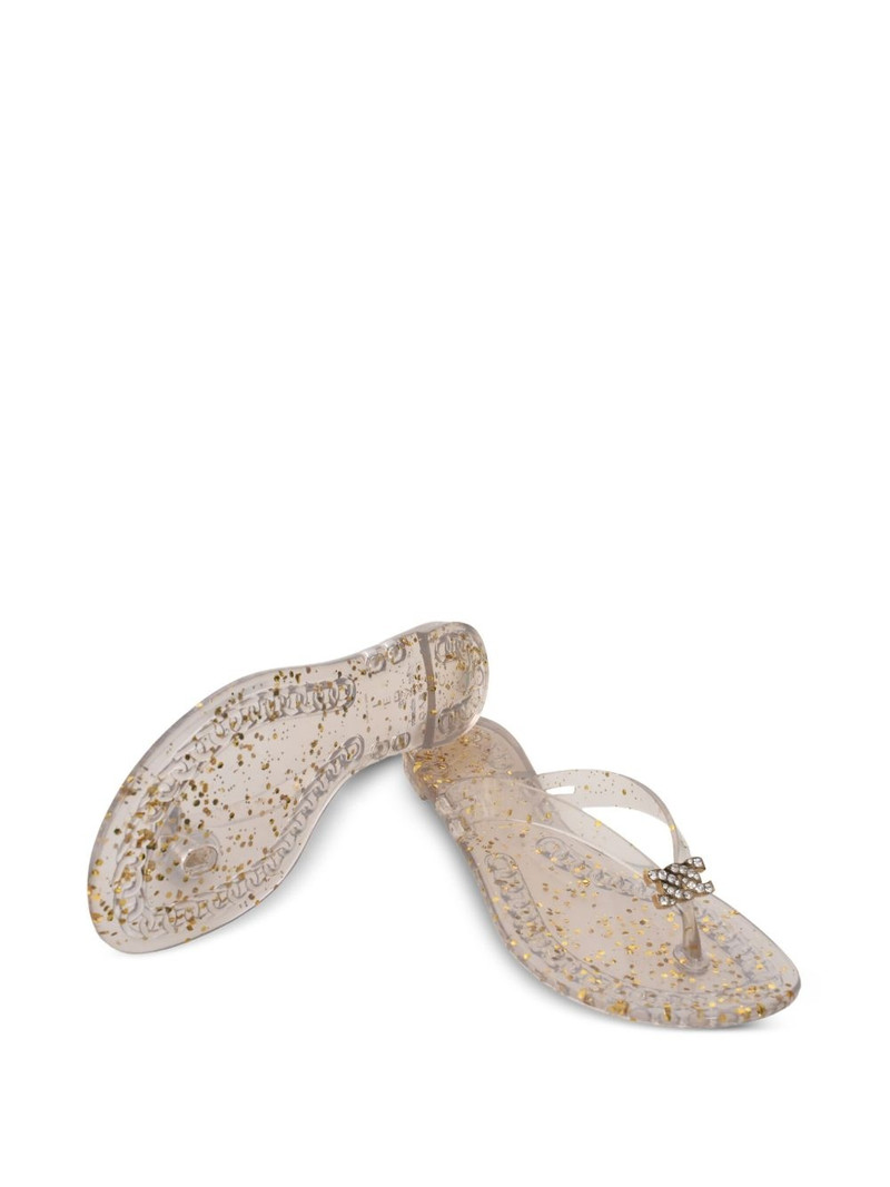 glitter-detail flip flops 5
