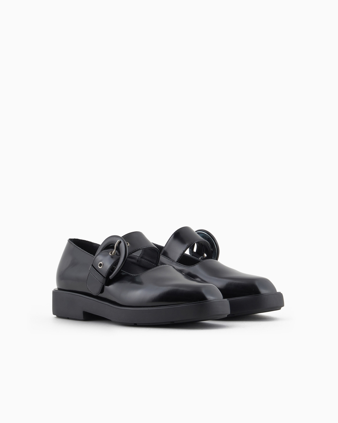 Brushed leather ballerinas with strap - 2
