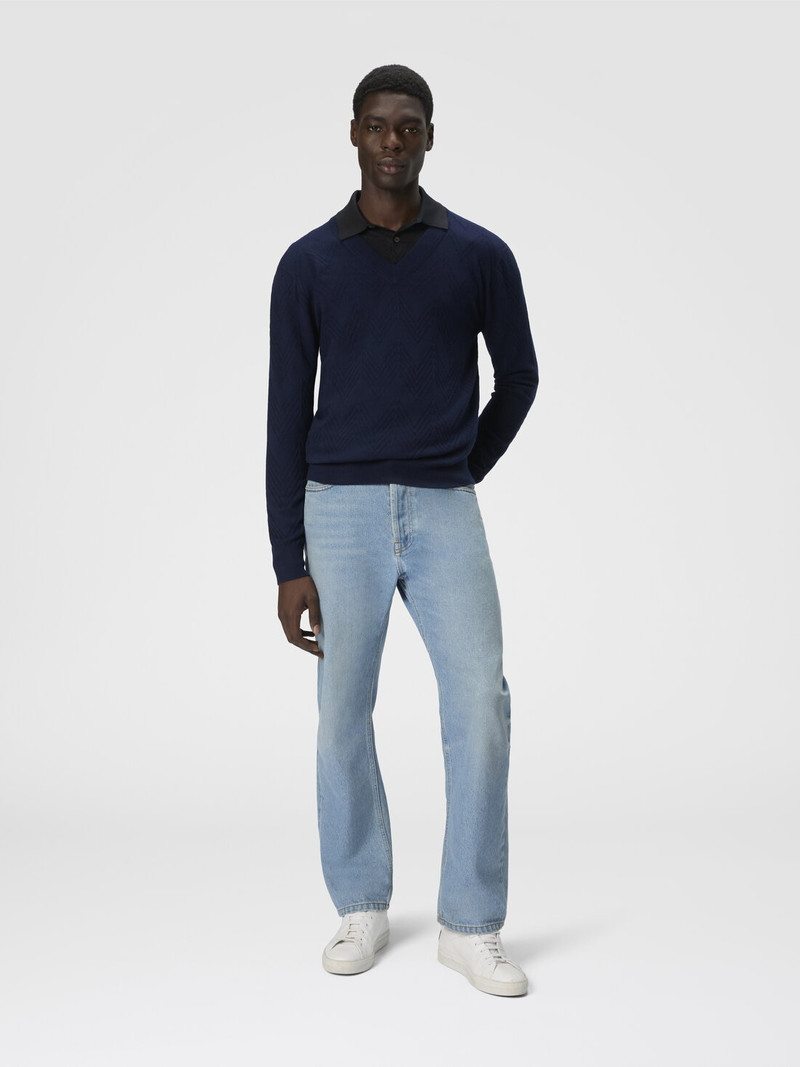 Missoni Tonal cashmere V-neck and zigzag pullover outlook