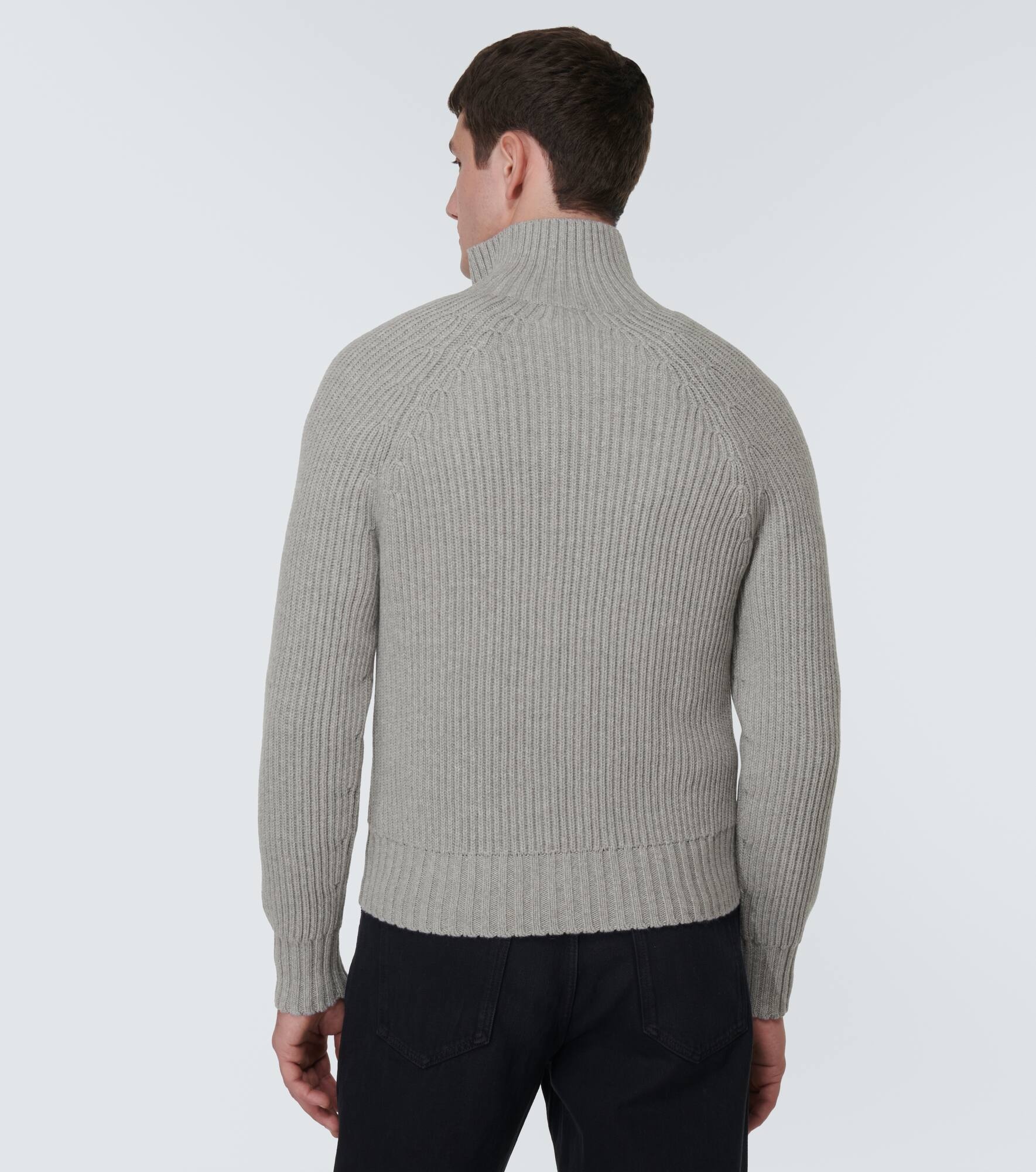 Ribbed-knit wool and cashmere cardigan - 4